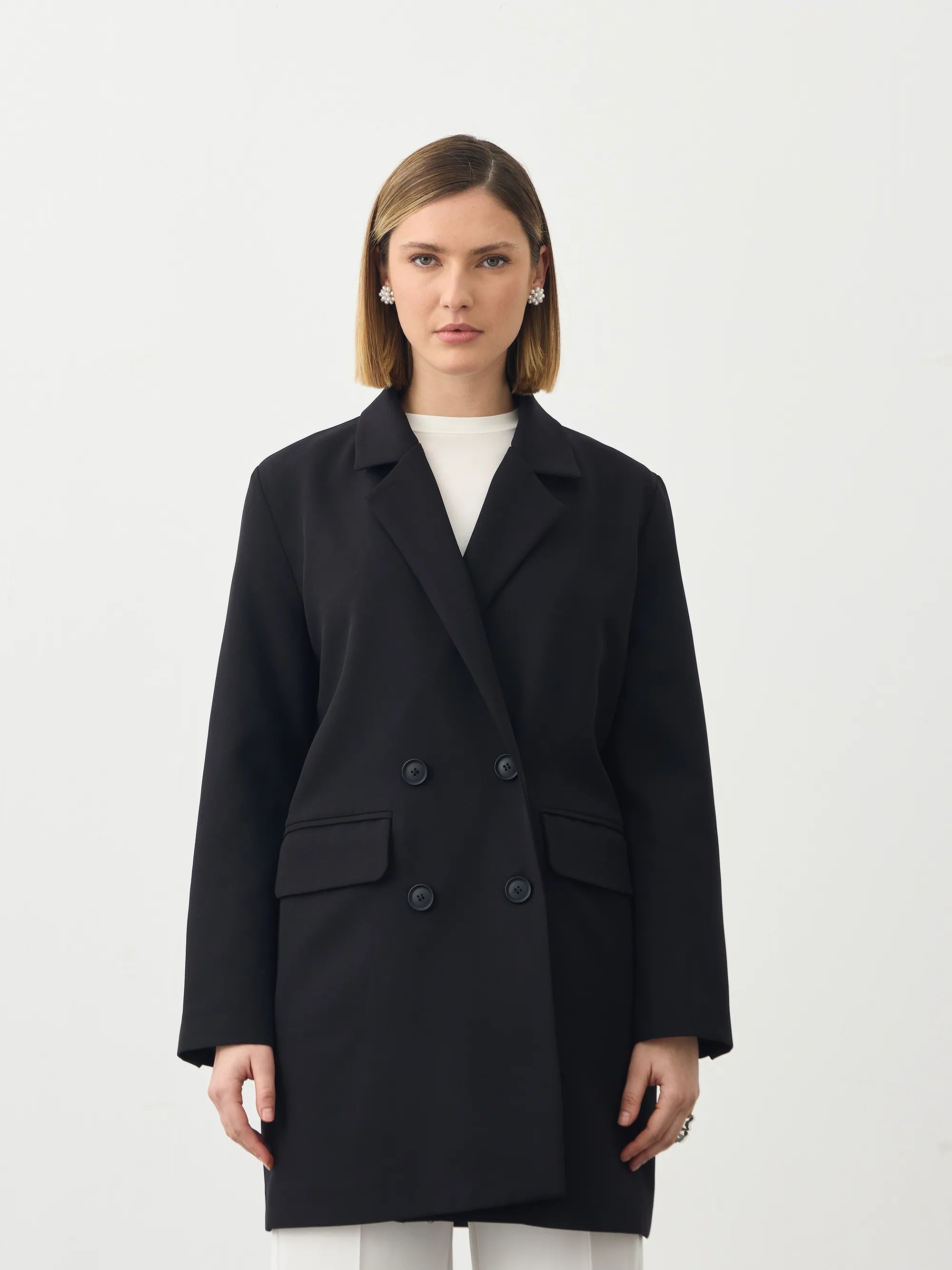 Oversize Siyah Blazer