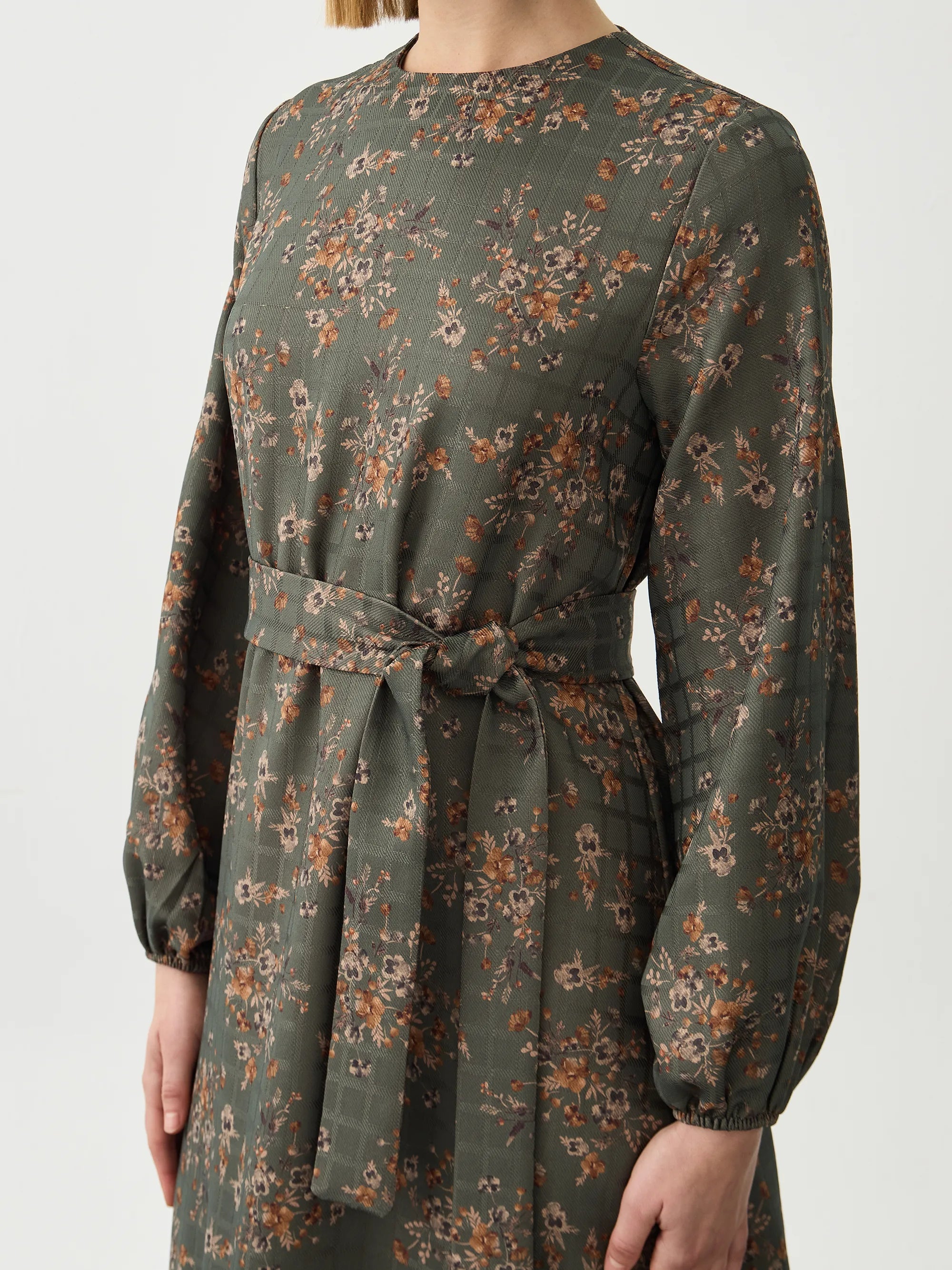Floral Soft Yeşil Elbise