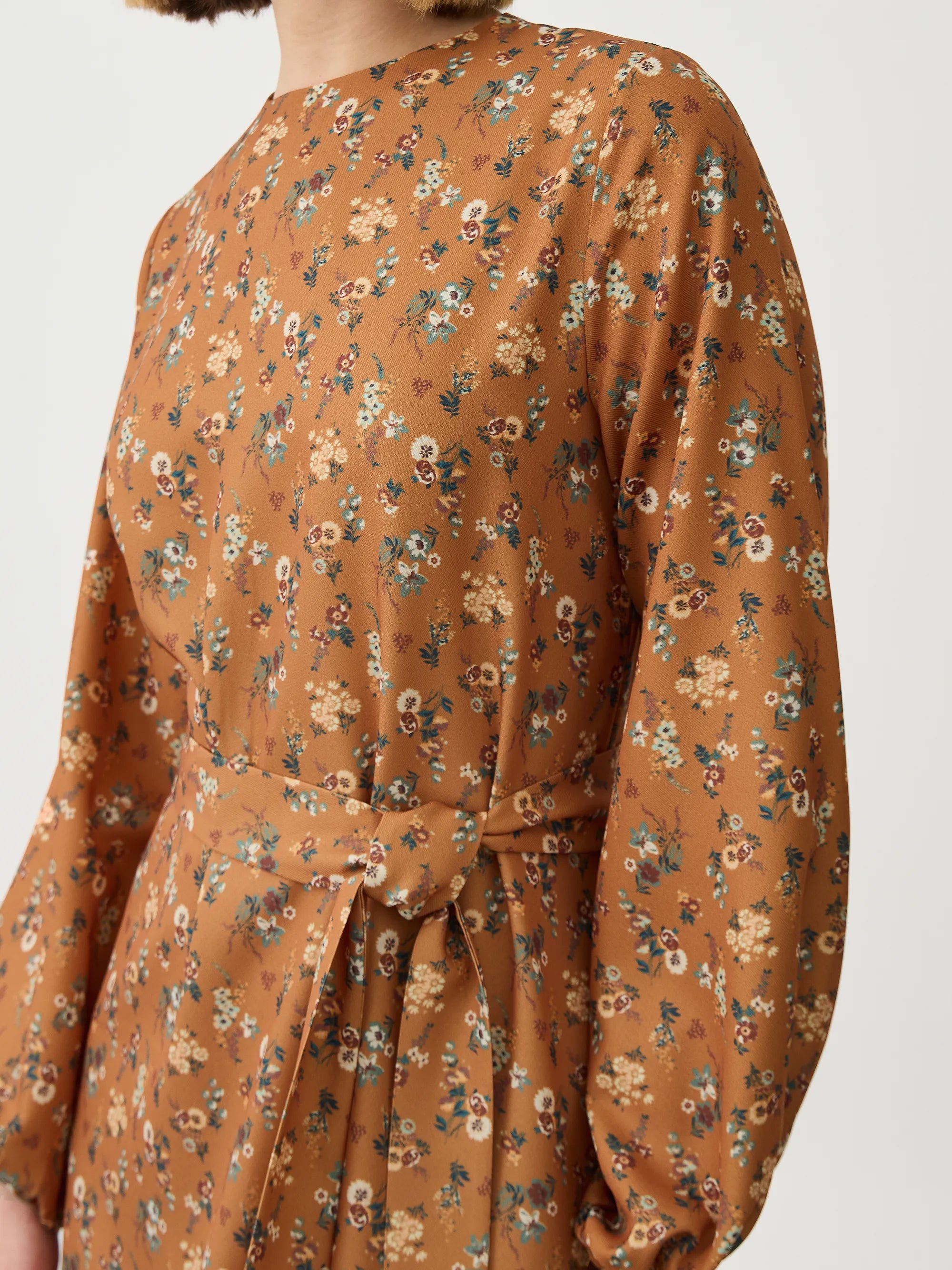 Floral Tarçın Elbise