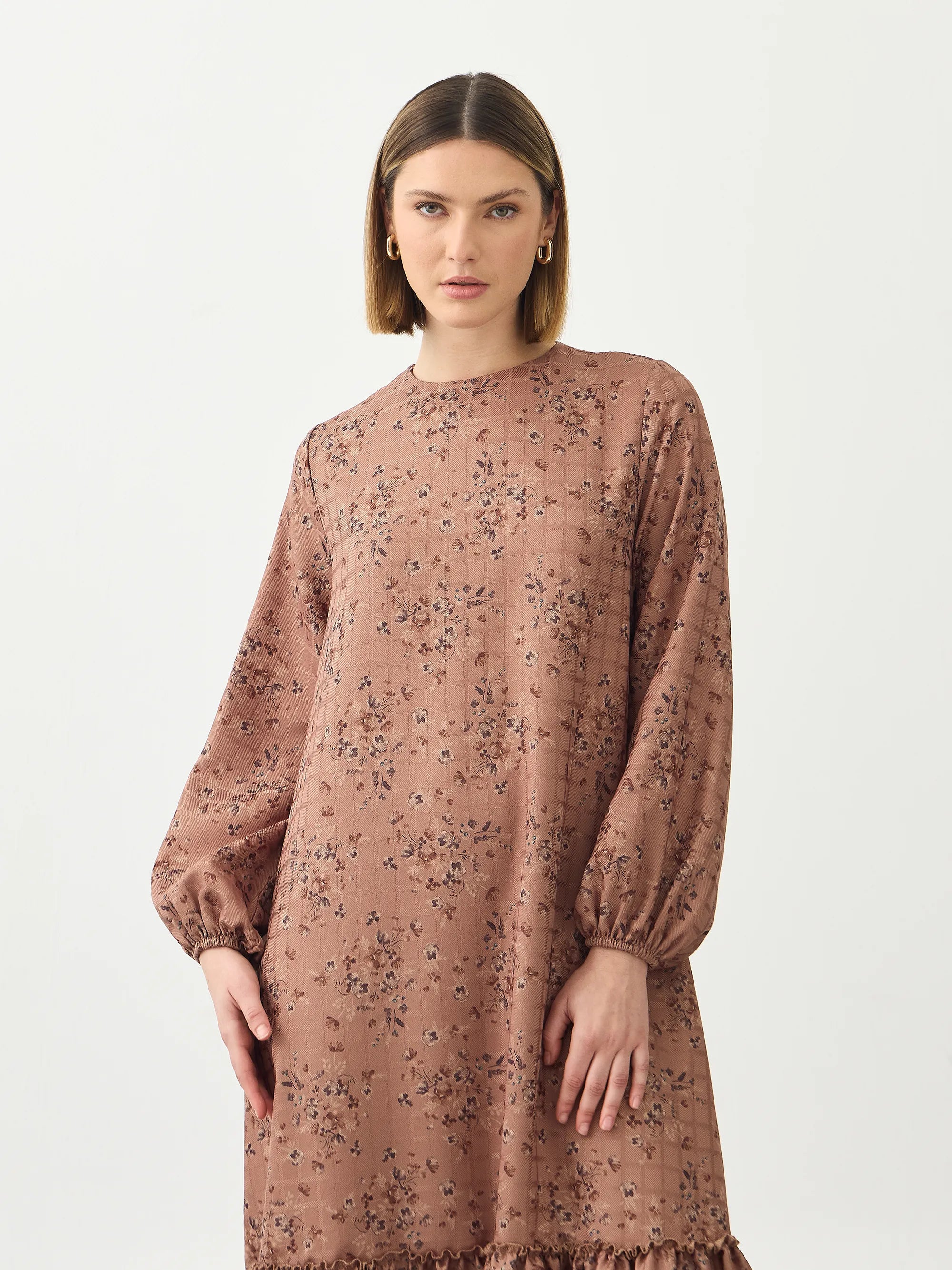 Floral Gül Kurusu Elbise