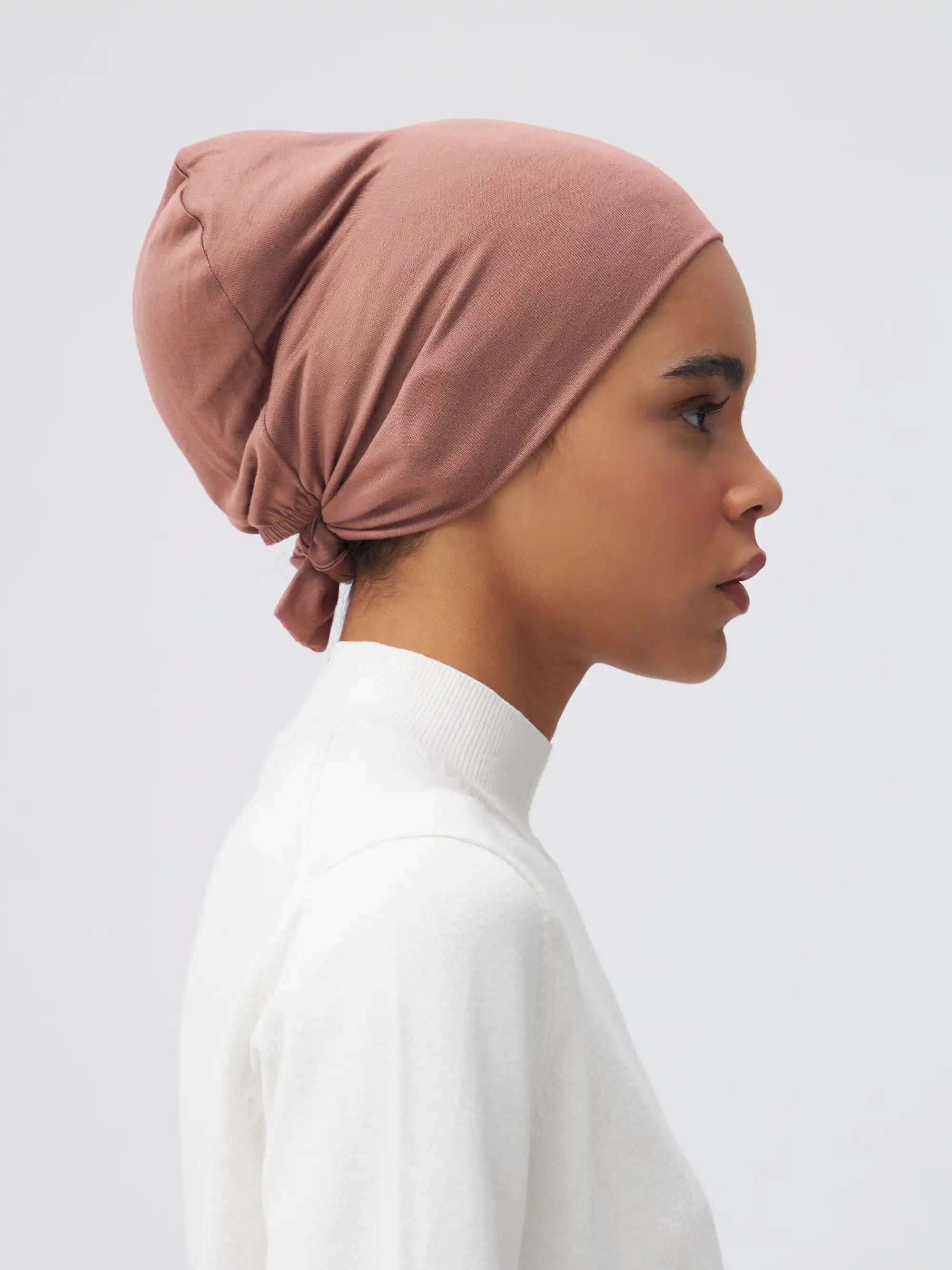 Bağlamalı Bone - Pastel Gül