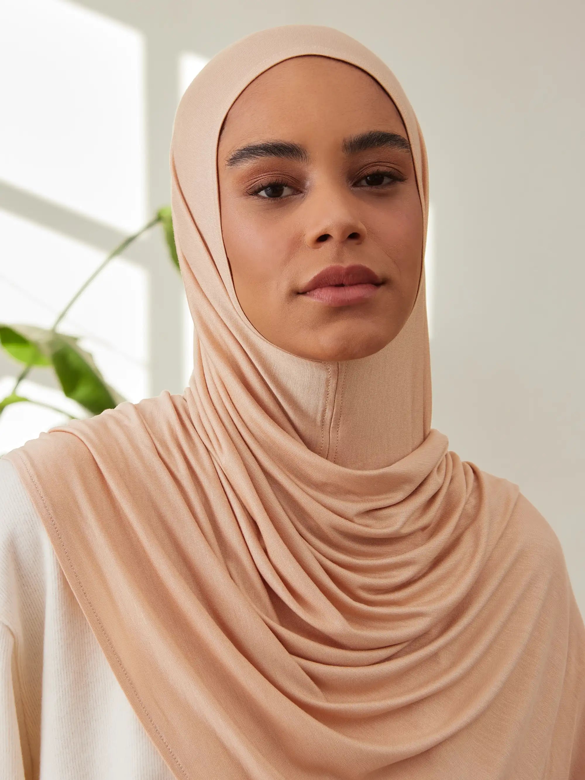 Küçük Pratik Jersey Şal - Kumsal Beji