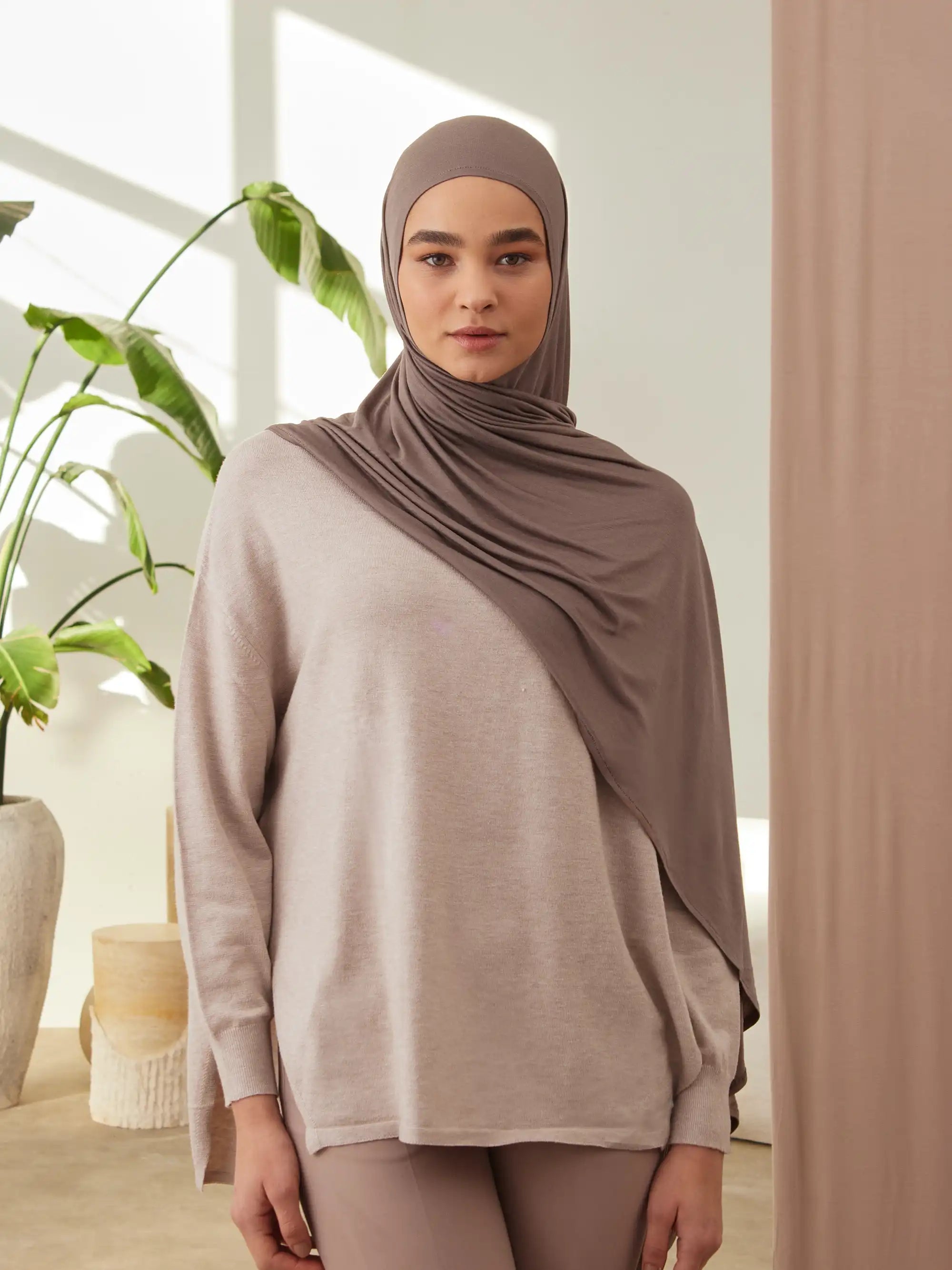 Pratik Premium Jersey Şal - Çöl Tozu
