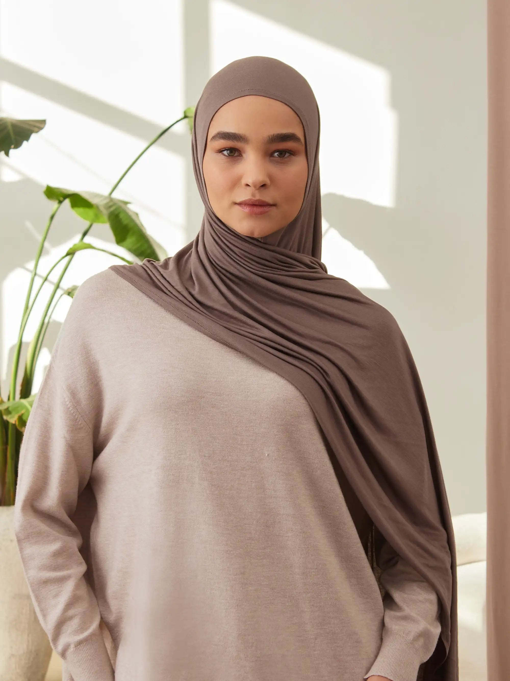 Küçük Pratik Jersey Şal - Çöl Tozu