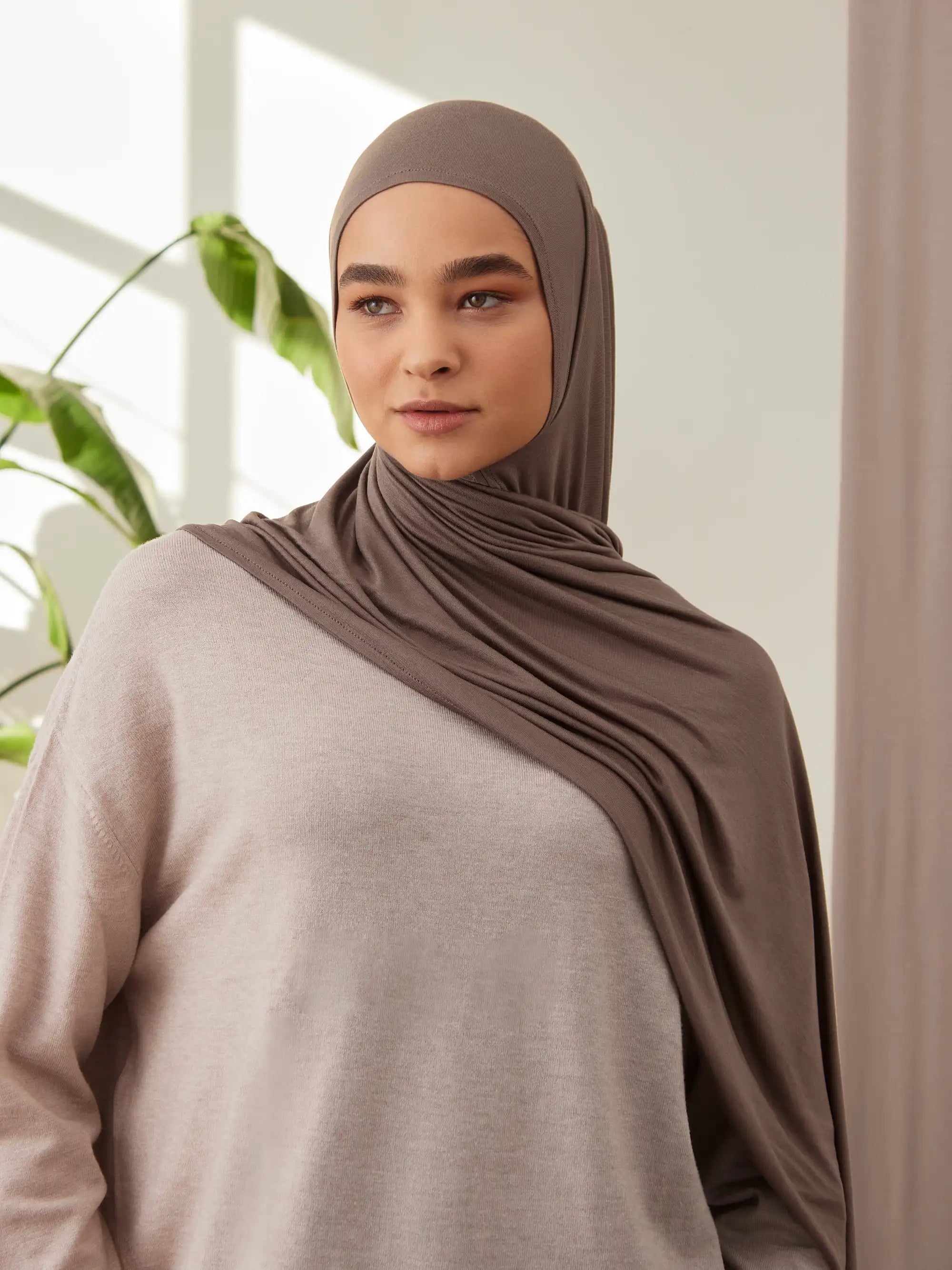 Küçük Pratik Jersey Şal - Çöl Tozu