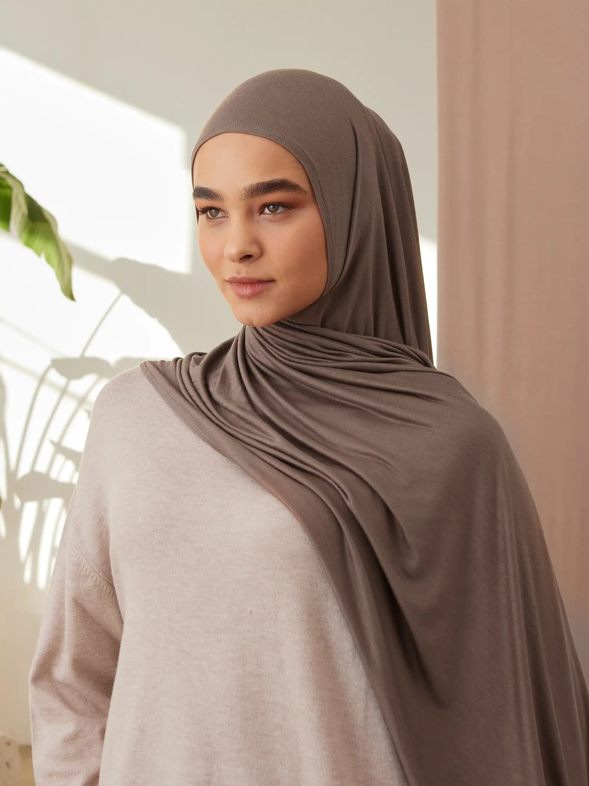 Pratik Premium Jersey Şal - Çöl Tozu