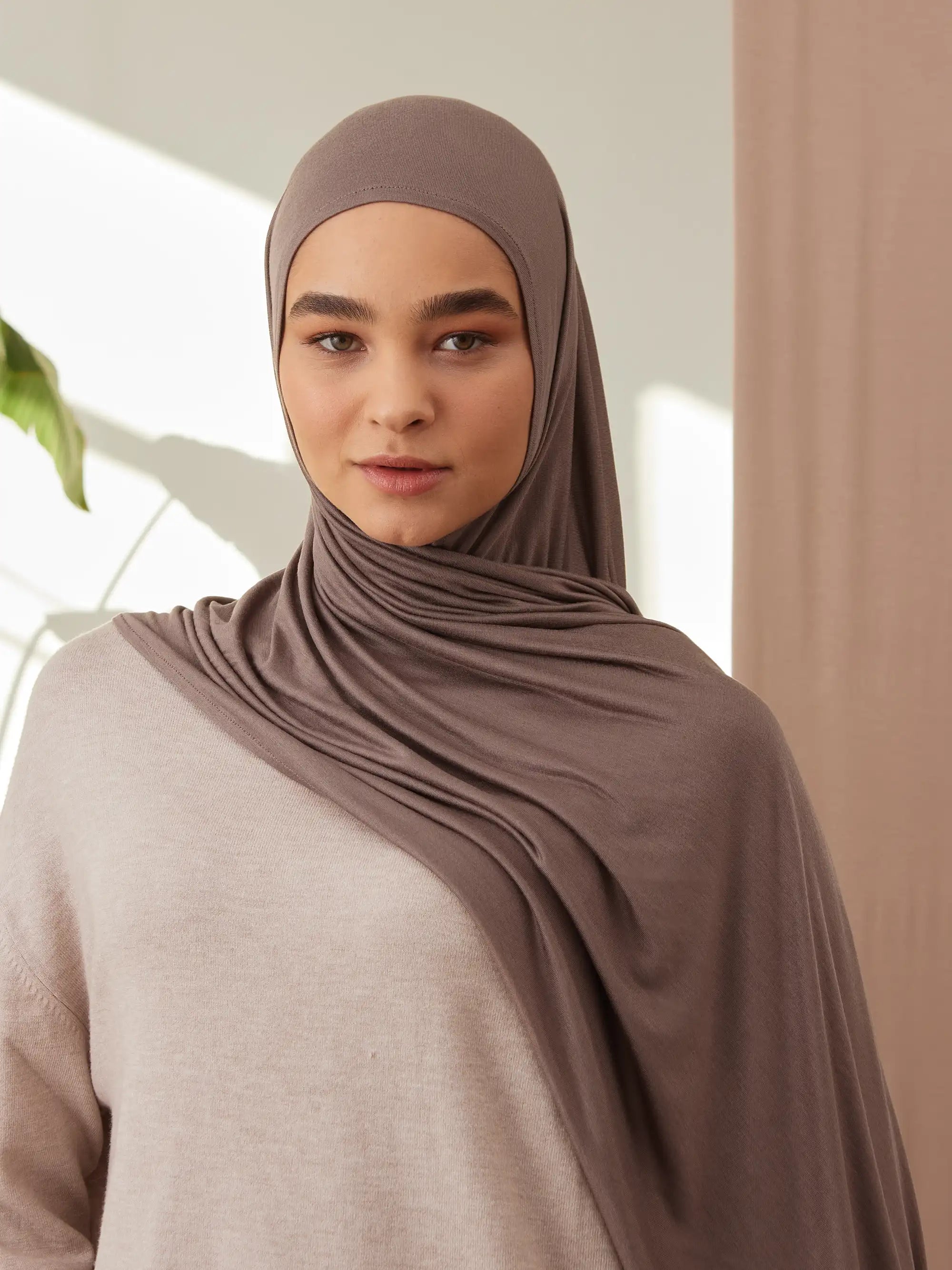 Pratik Premium Jersey Şal - Çöl Tozu