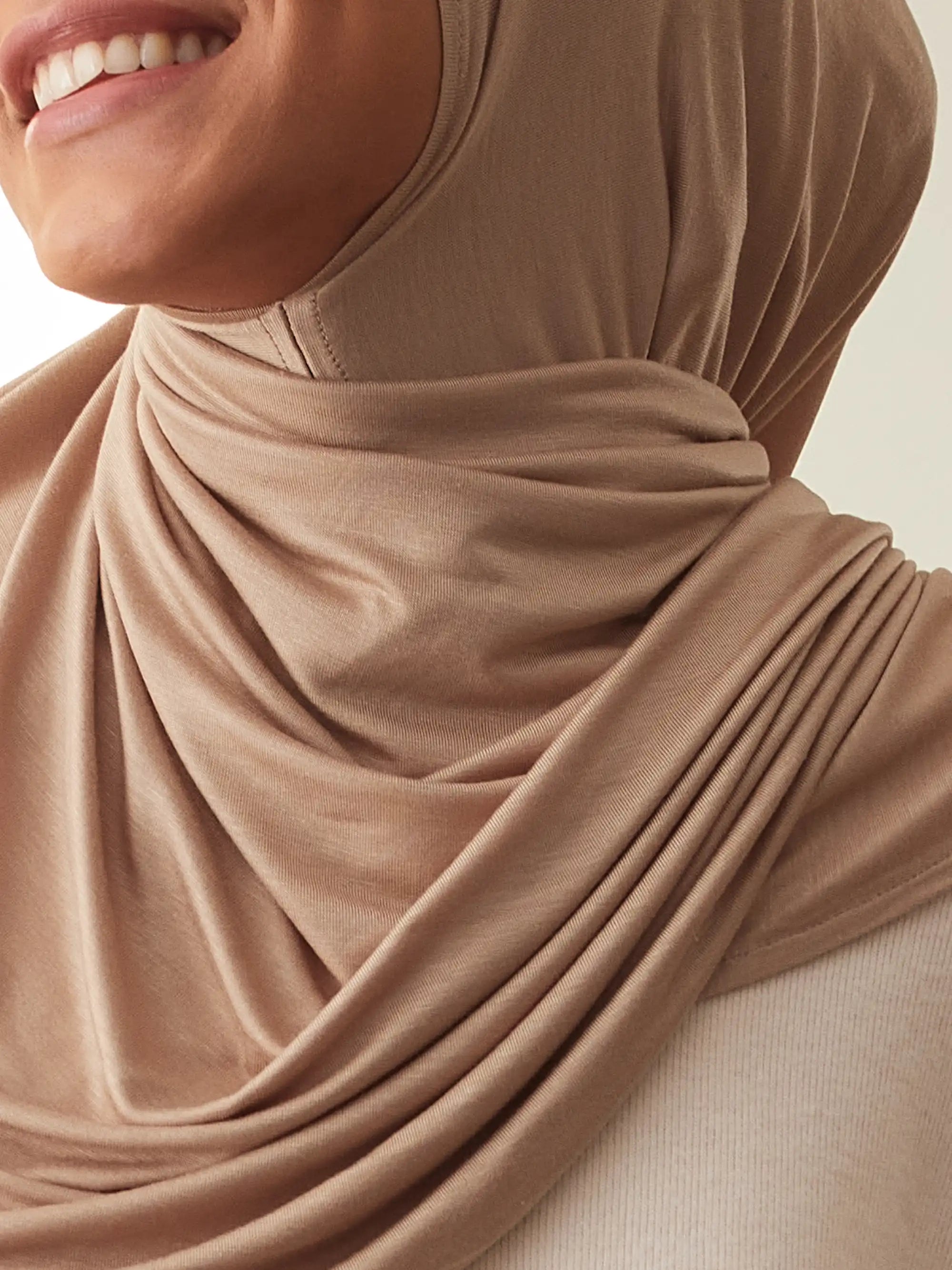 Pratik Premium Jersey Şal - Sıcak Vizon