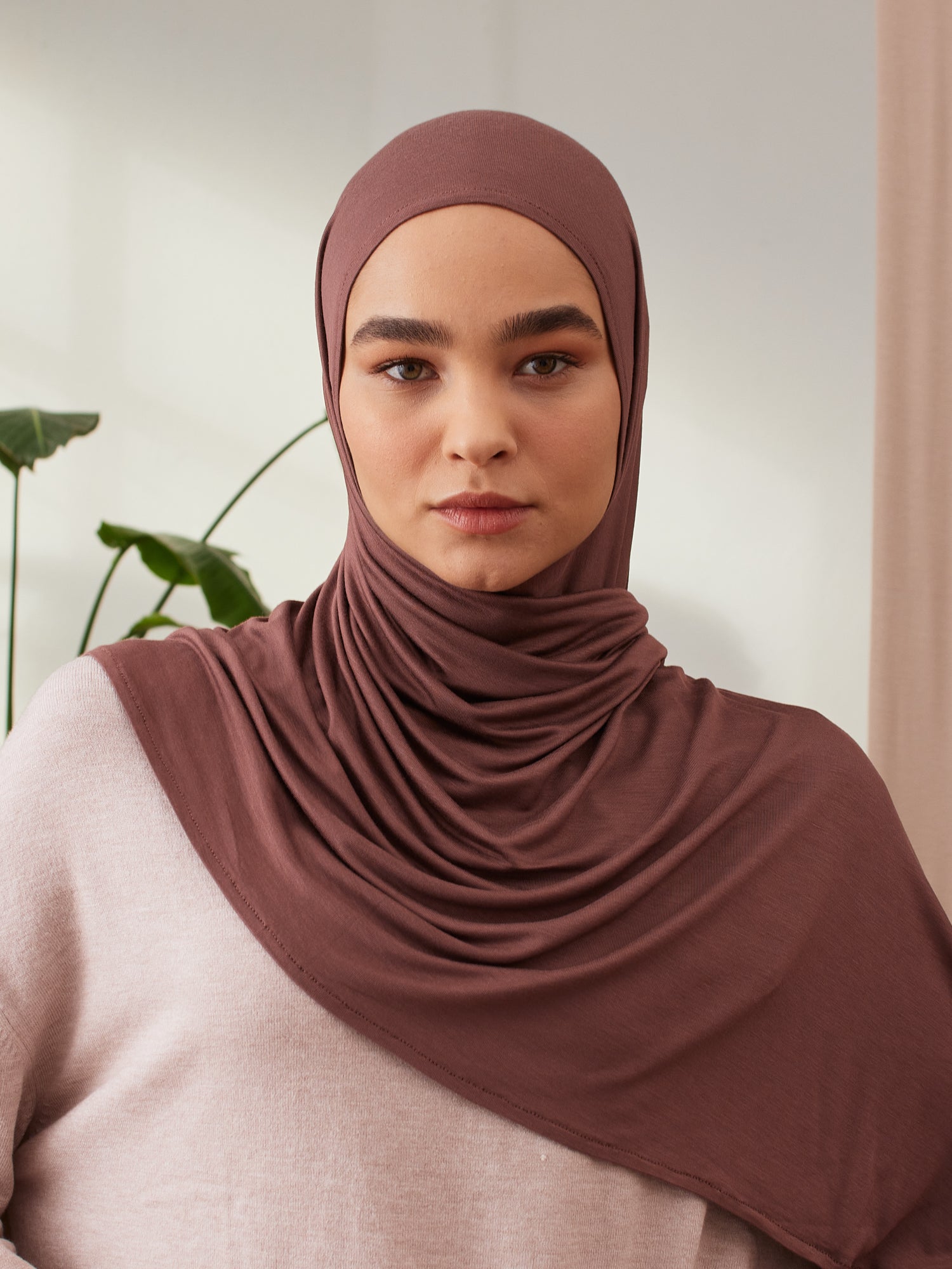 Pratik Premium Jersey Şal - Cappuccino