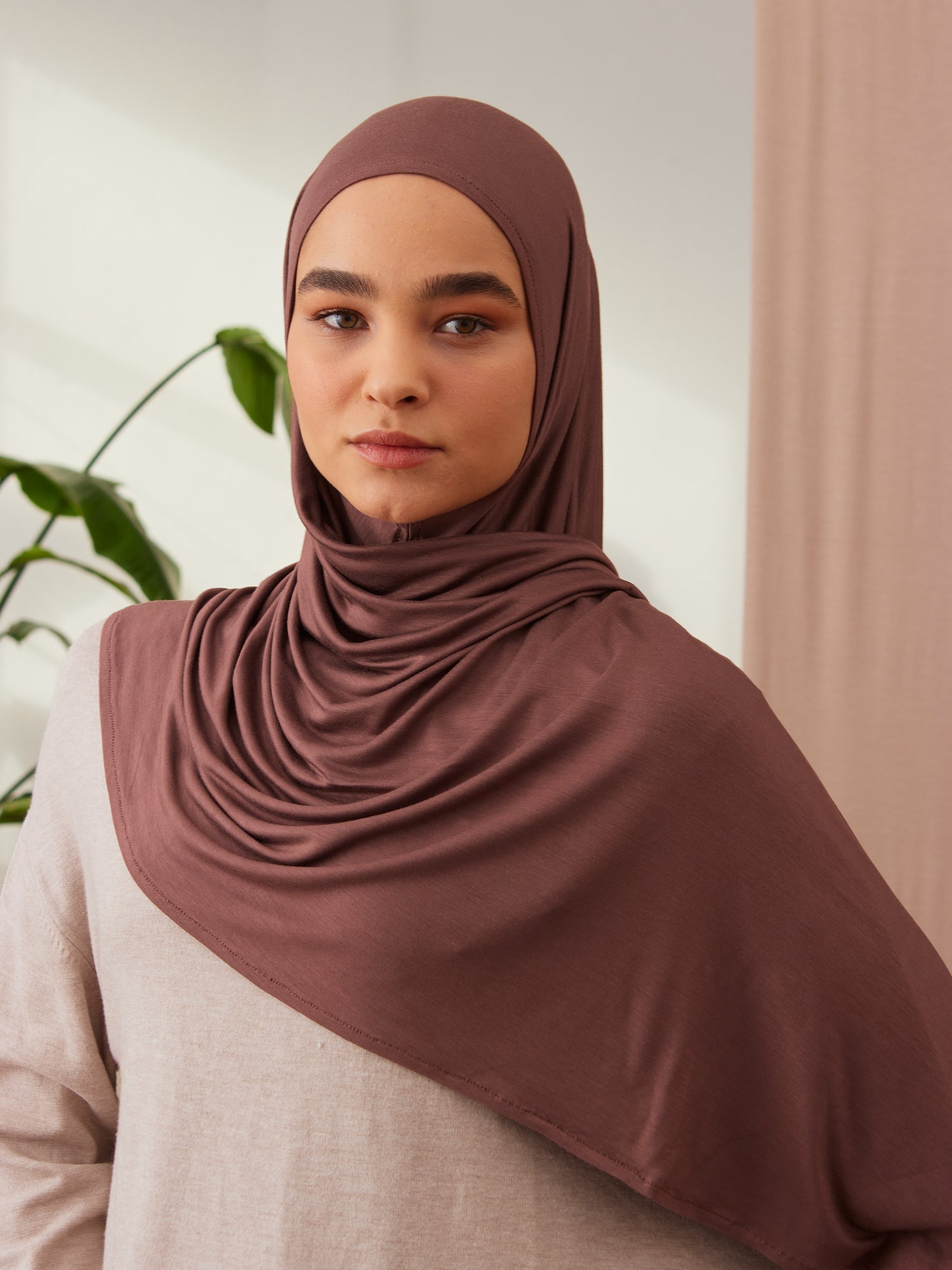 Pratik Premium Jersey Şal - Cappuccino