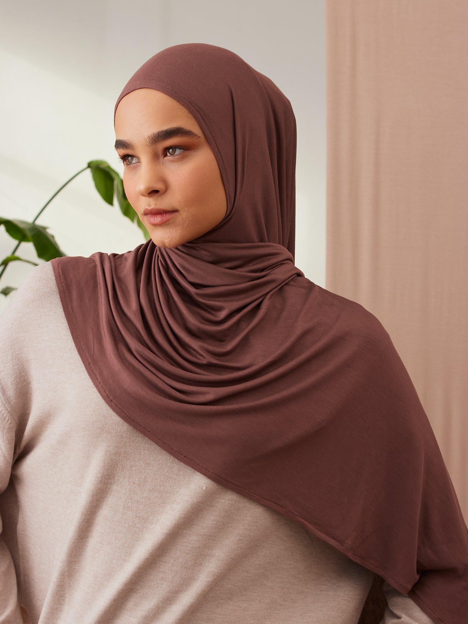Pratik Premium Jersey Şal - Cappuccino
