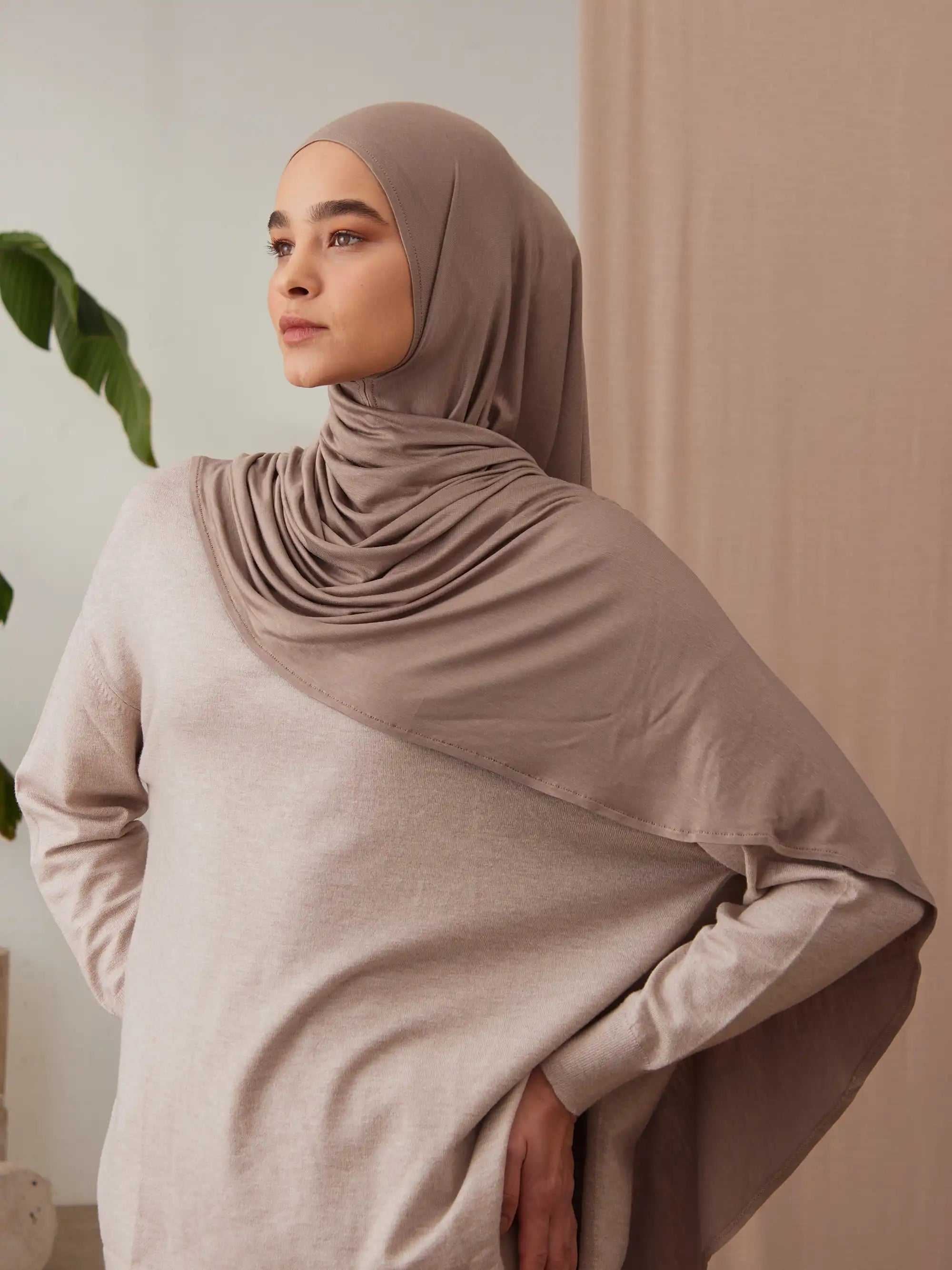 Pratik Premium Jersey Şal - Çöl