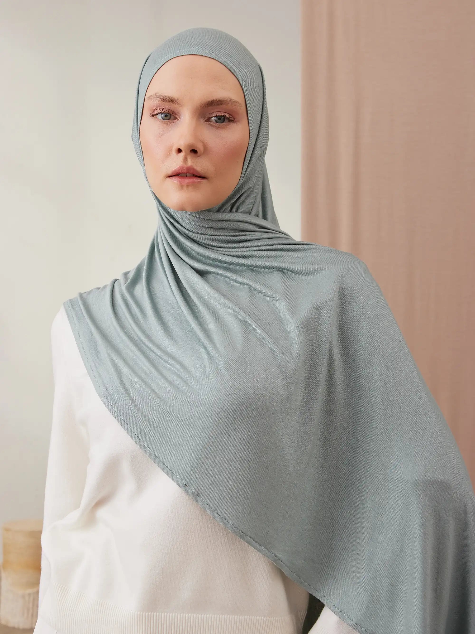 Pratik Premium Jersey Şal - Mint