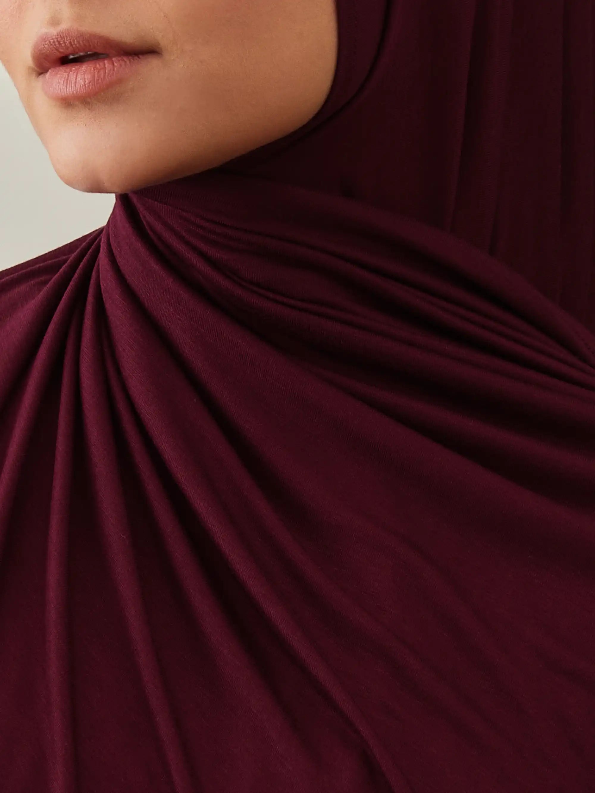 Pratik Premium Jersey Şal - Vişne Çürüğü