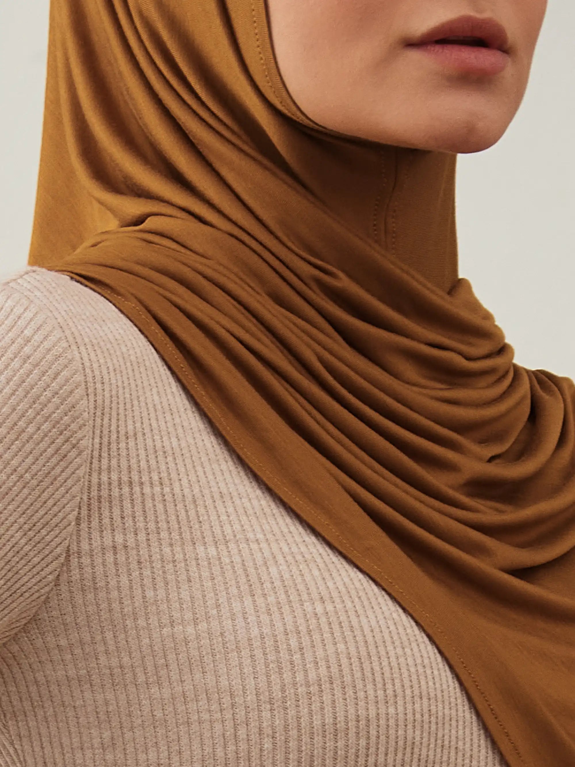 Küçük Pratik Jersey Şal - Bronz