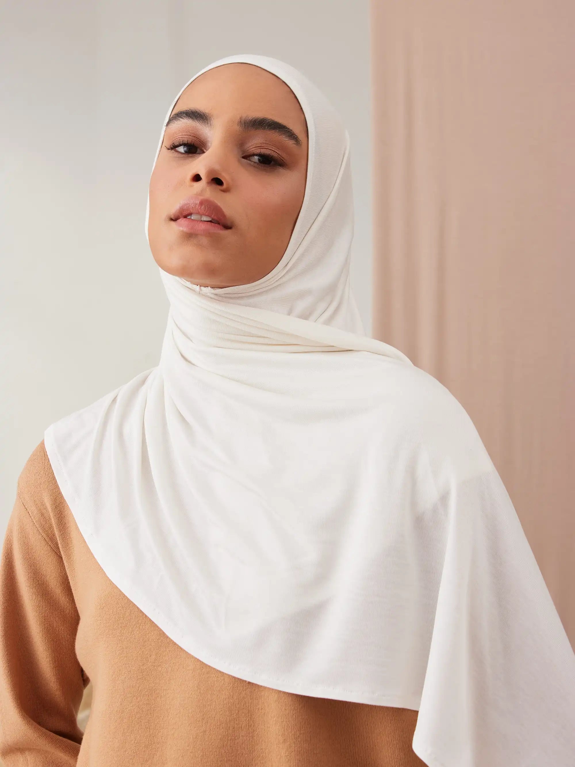 Pratik Premium Jersey Şal - Fildişi