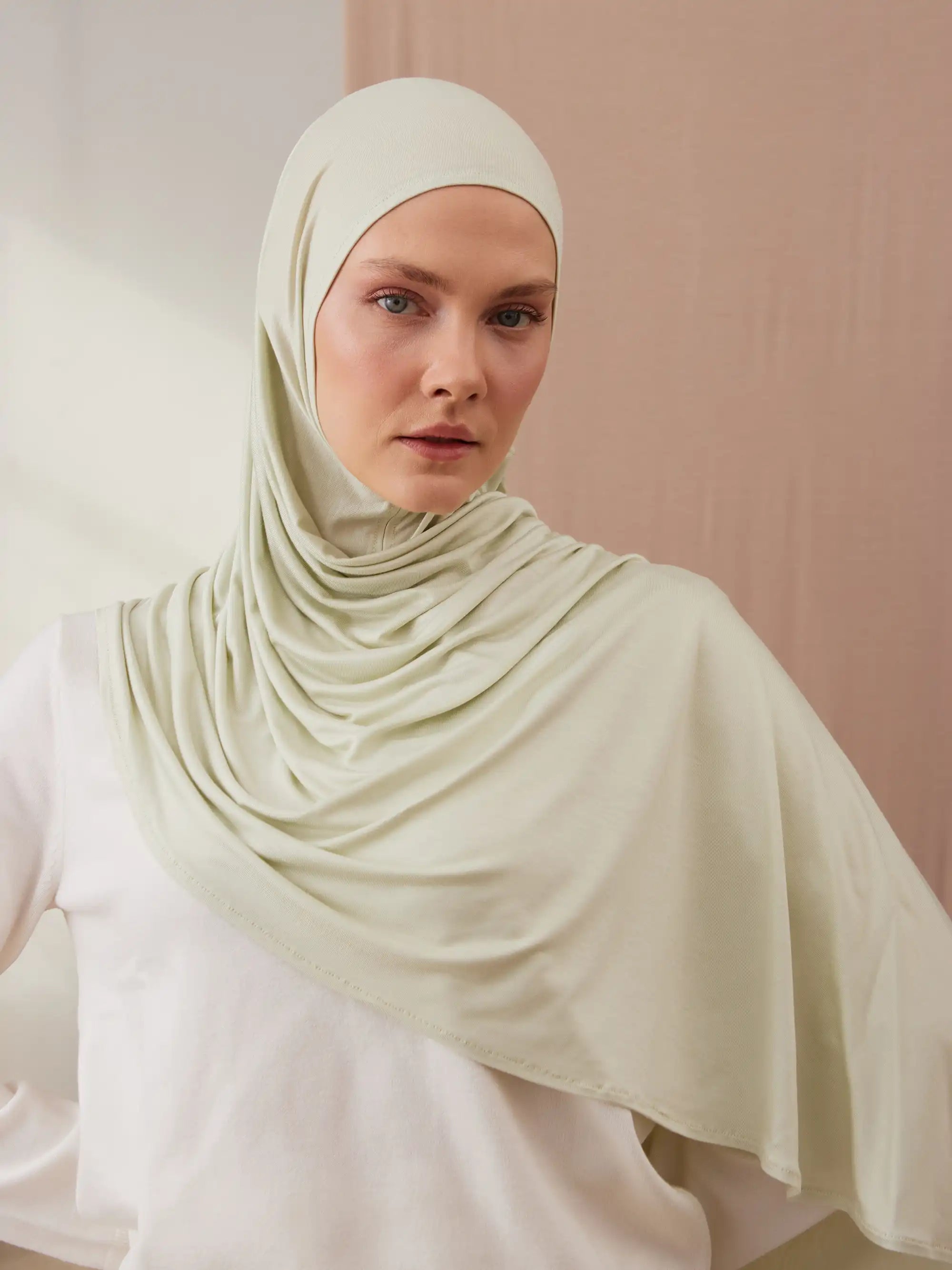 Küçük Pratik Jersey Şal - Lime Krem