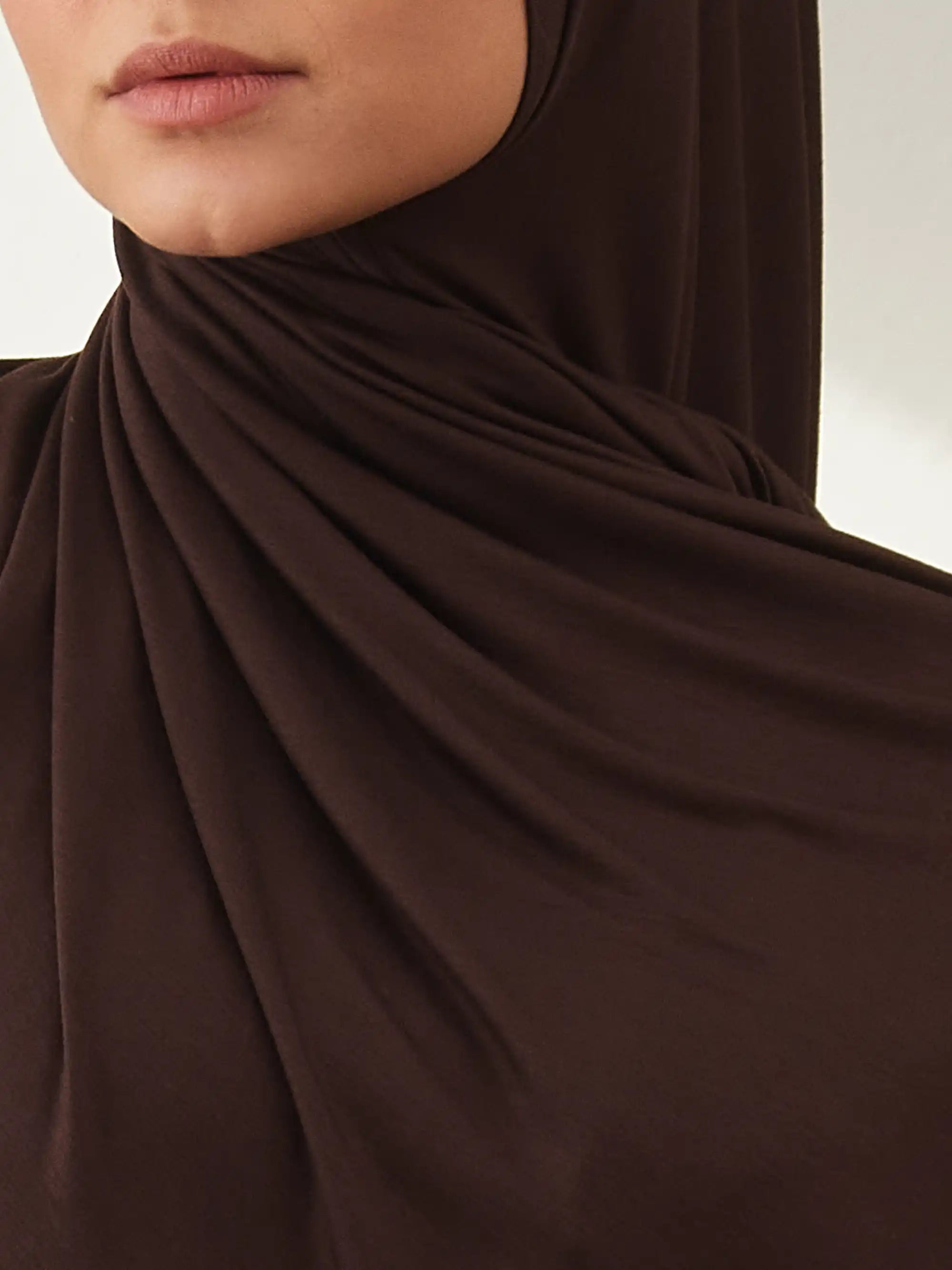 Pratik Premium Jersey Şal - Kahve Çekirdeği