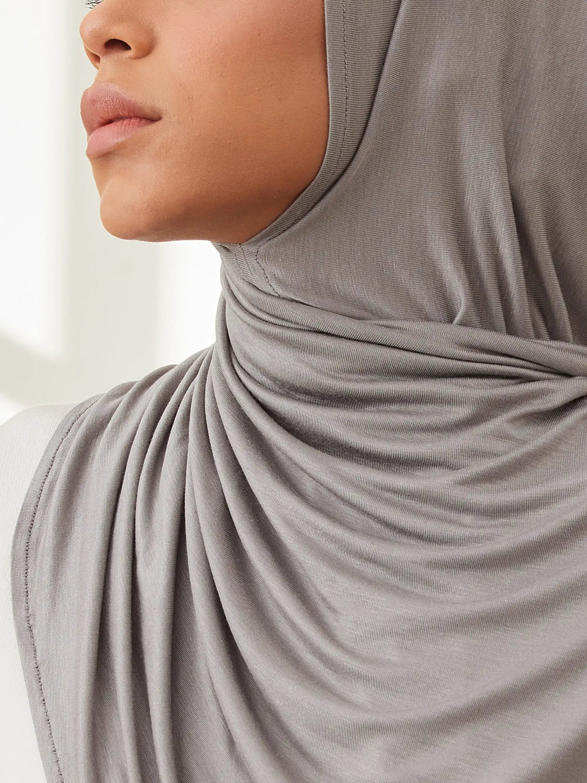 Pratik Premium Jersey Şal - Gümüş