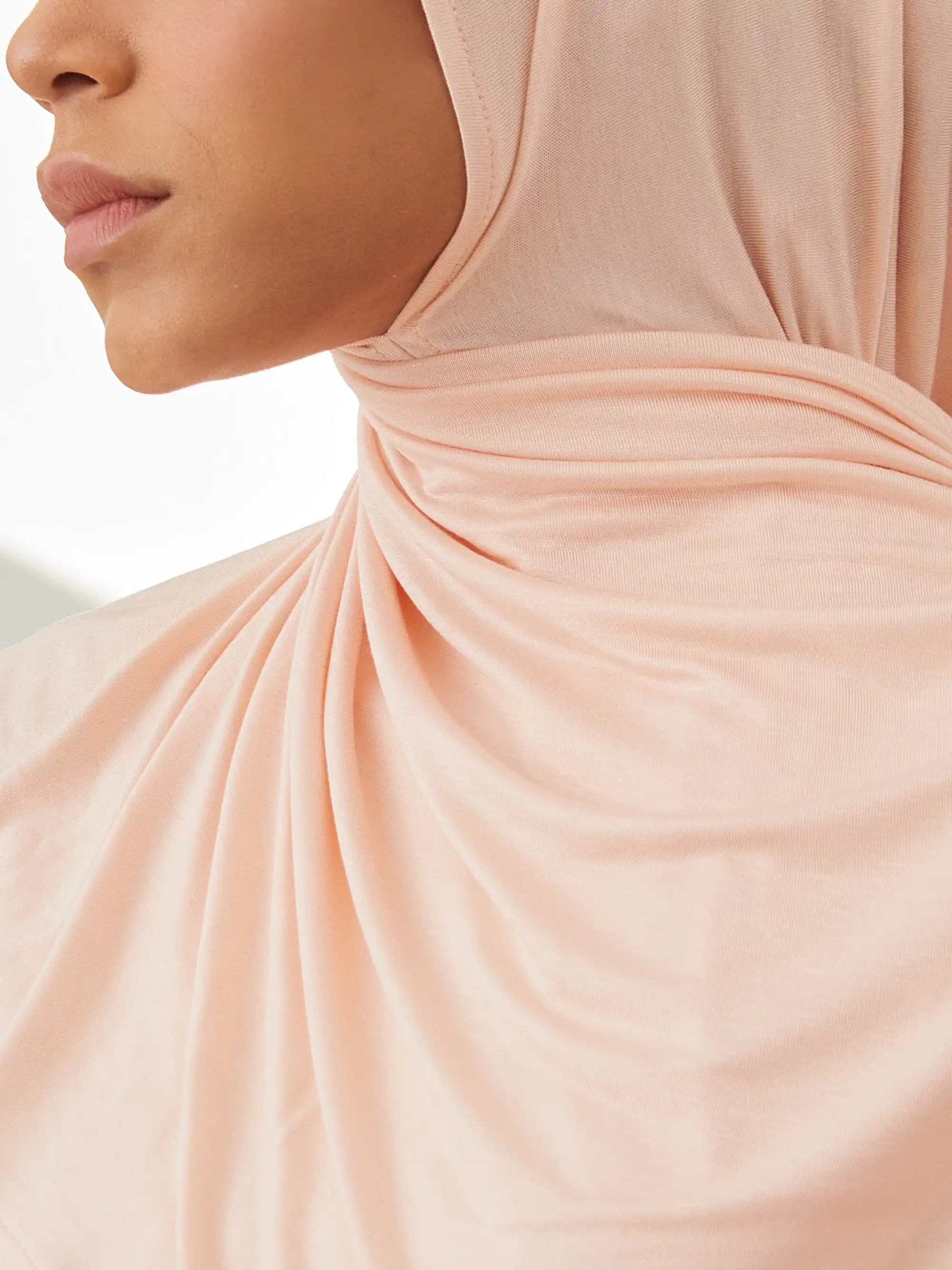 Küçük Pratik Jersey Şal - Krem Pembe