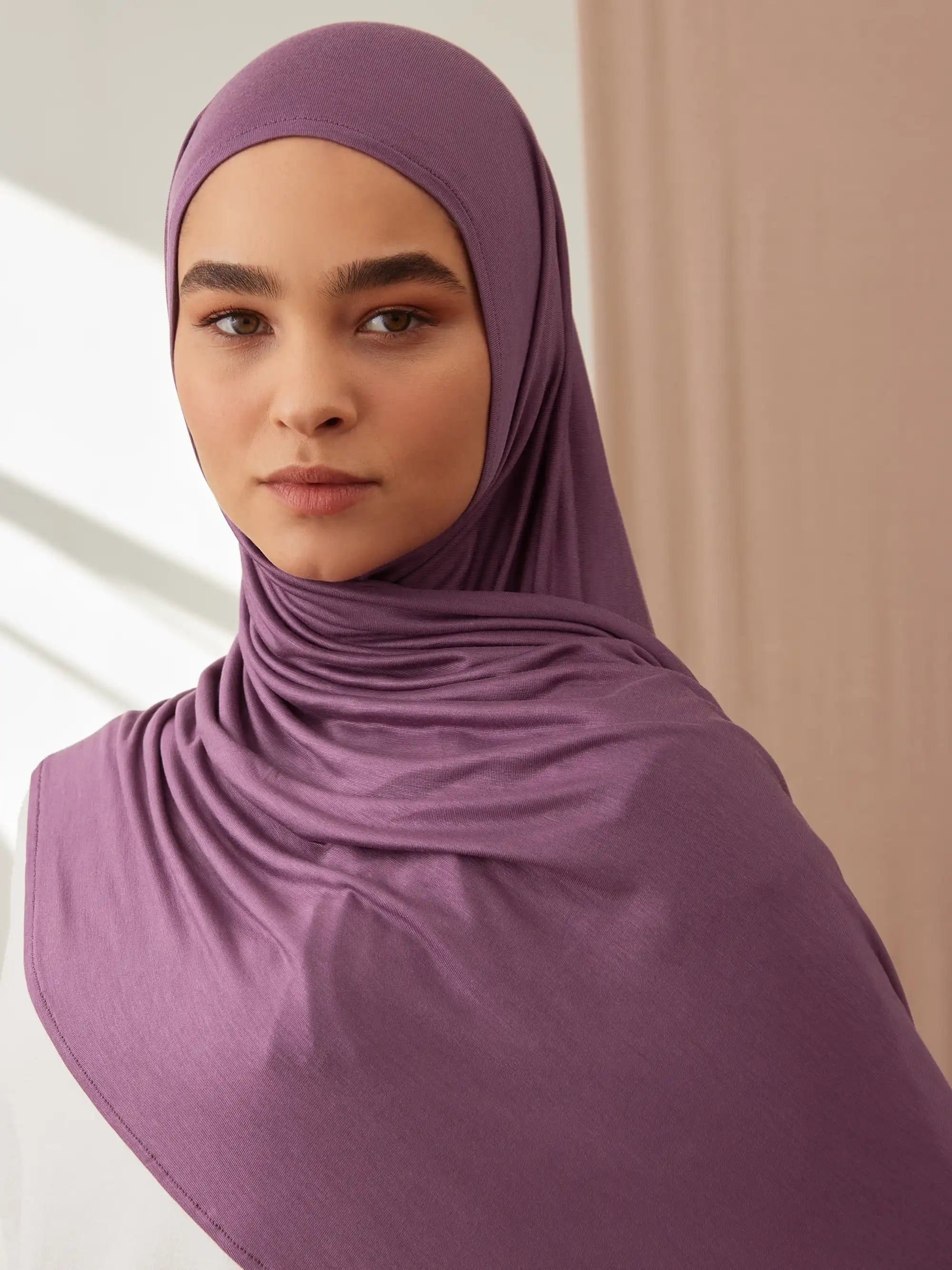 Pratik Premium Jersey Şal - Orkide