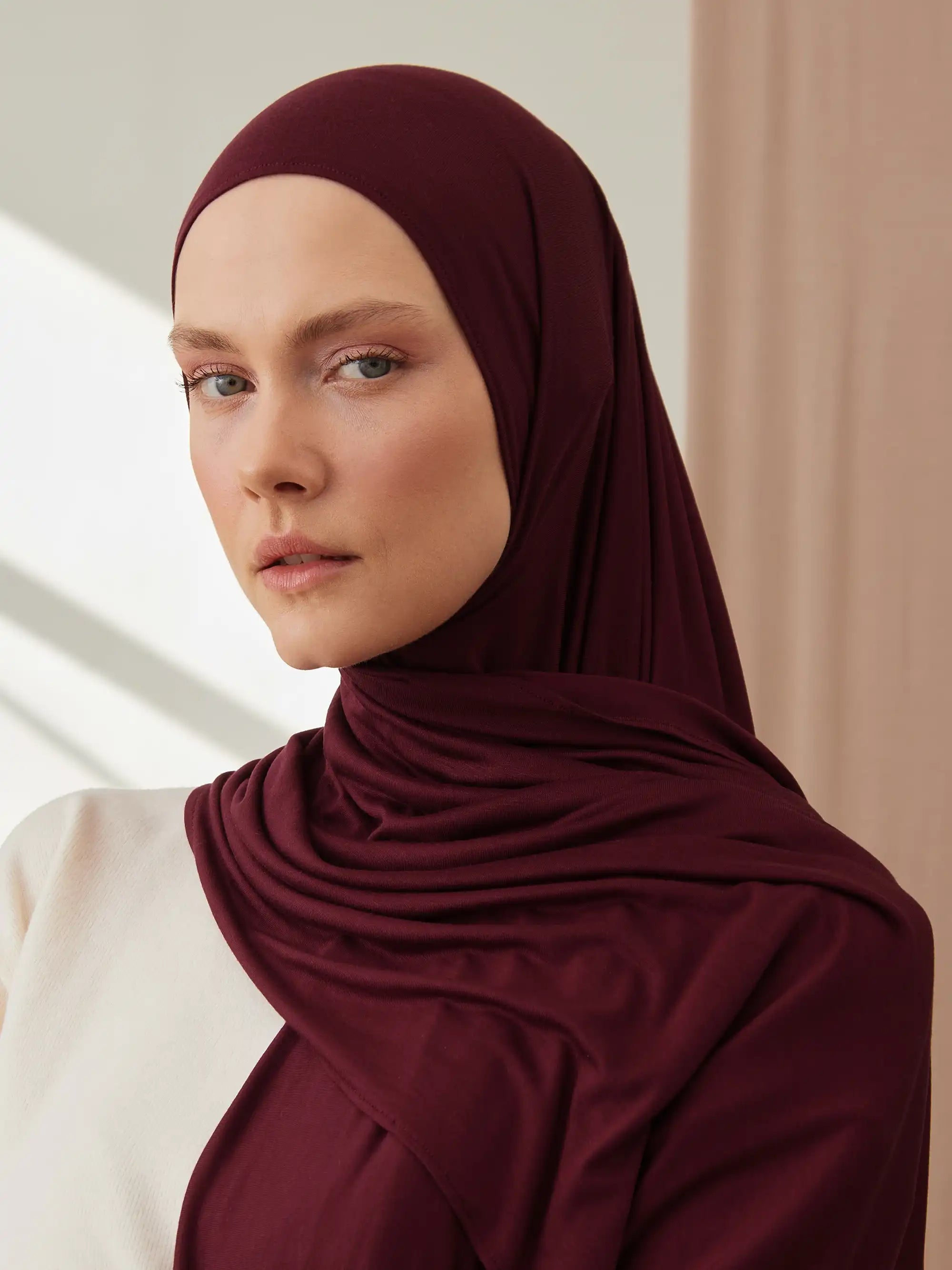 Küçük Premium Jersey Şal - Vişne Çürüğü