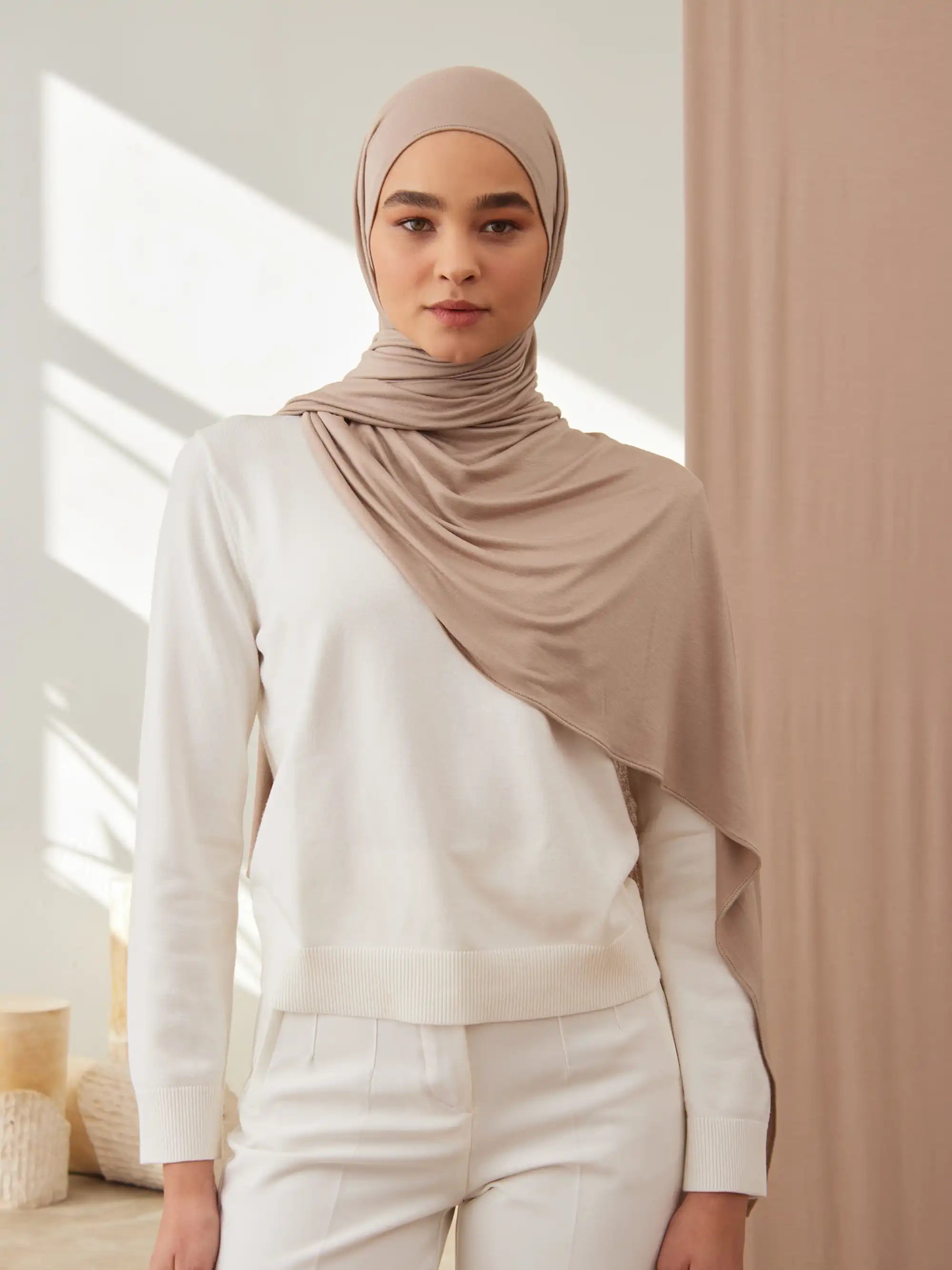 Küçük Premium Jersey Şal - Sıcak Kum