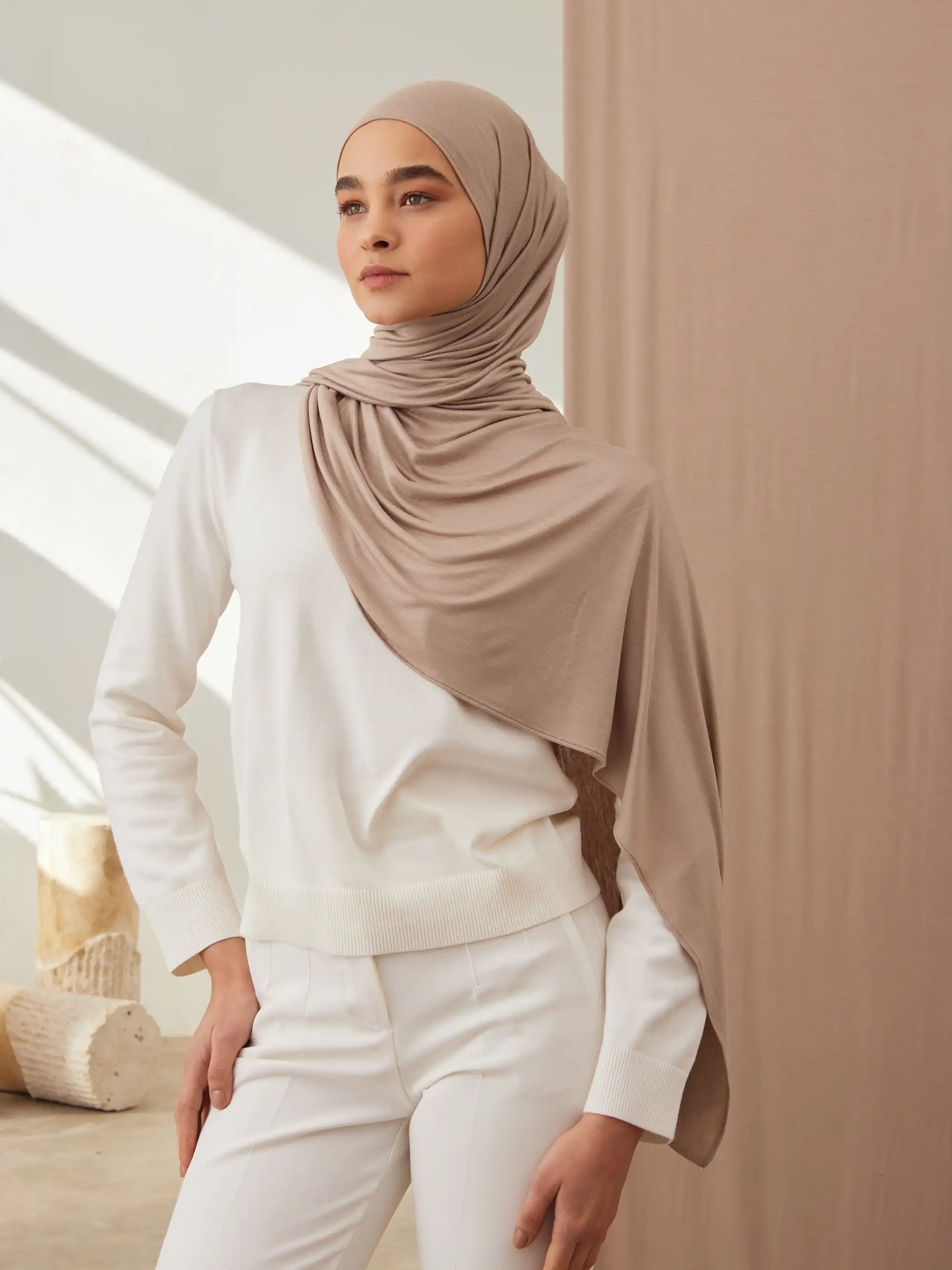 Premium Jersey Şal - Sıcak Kum