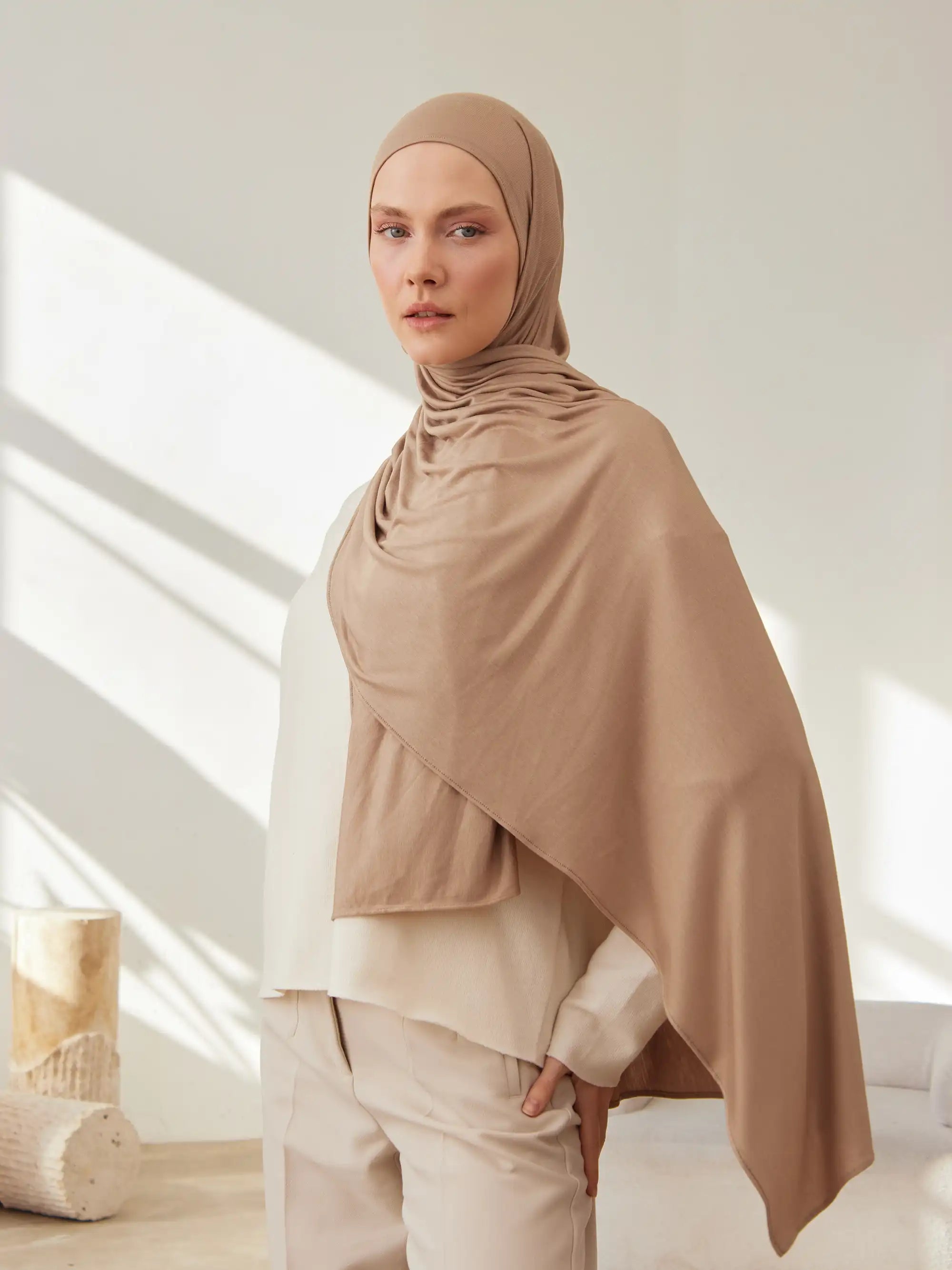 Premium Jersey Şal - Bronz Ten