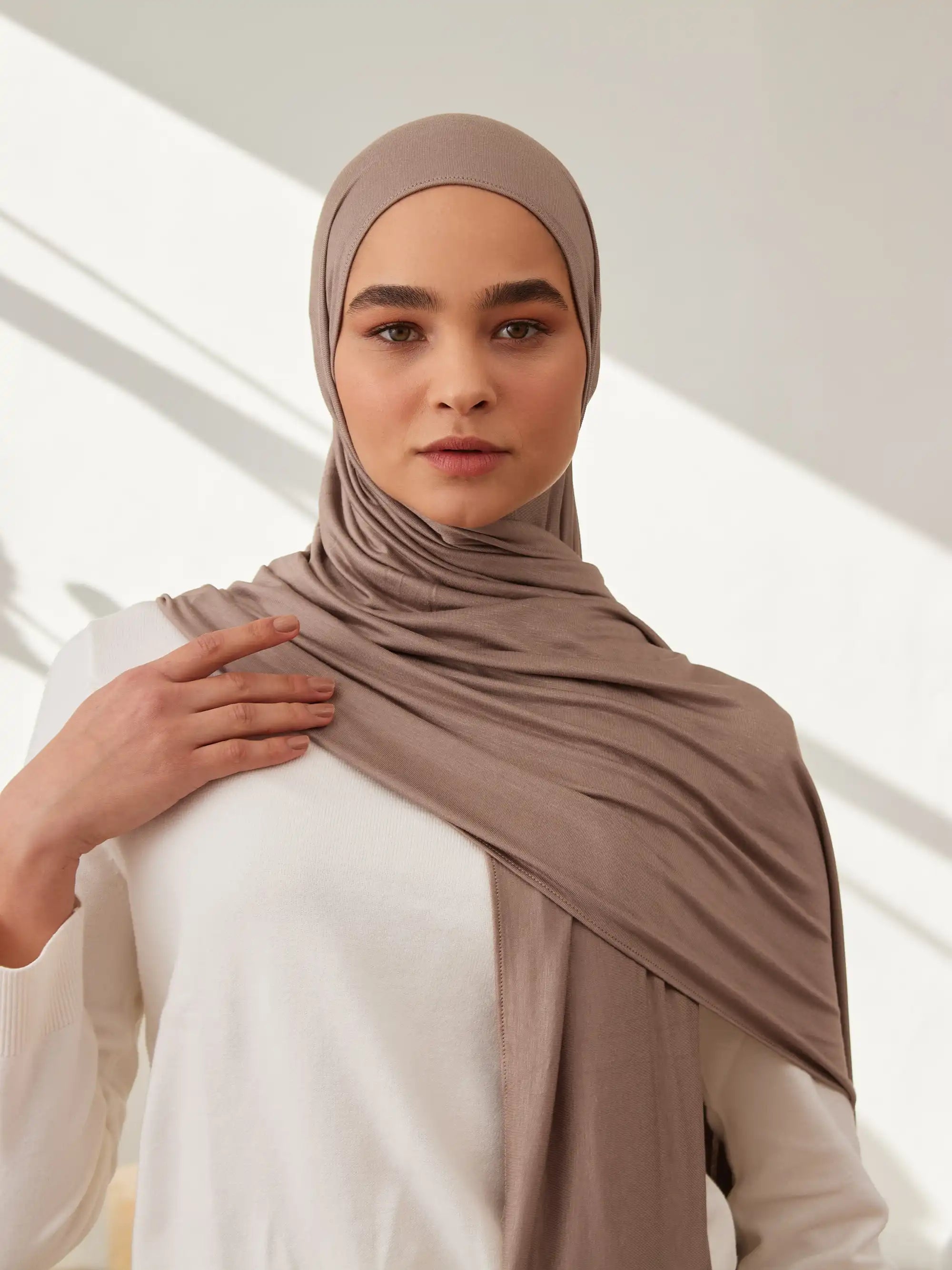 Küçük Premium Jersey Şal - Çöl