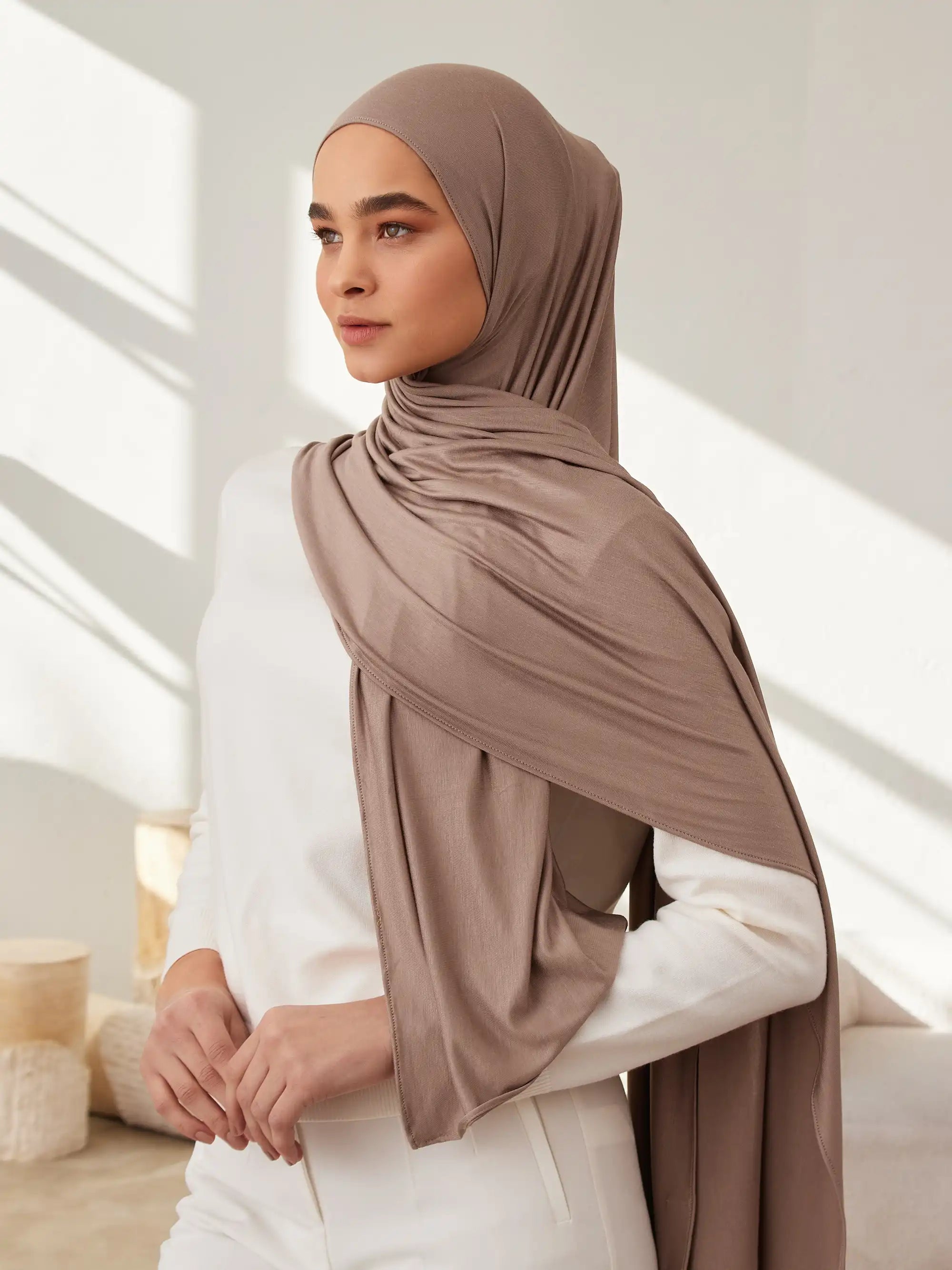 Küçük Premium Jersey Şal - Çöl