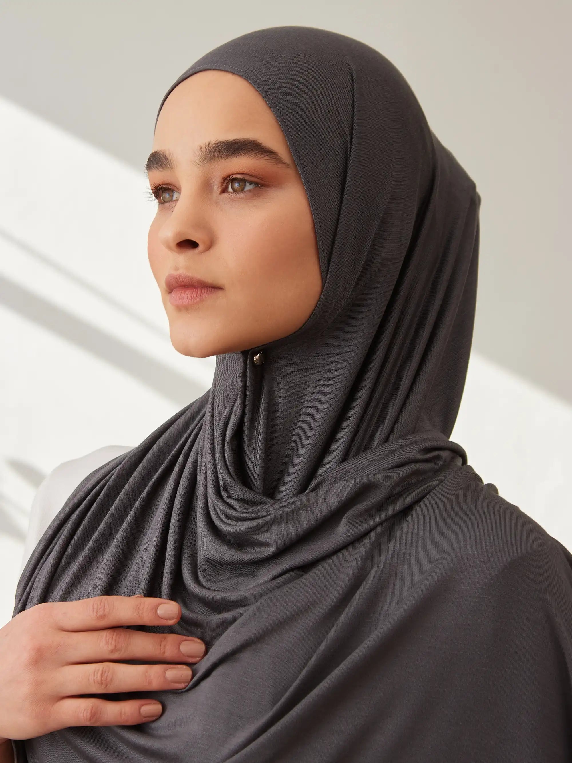 Küçük Premium Jersey Şal - Koyu Gri