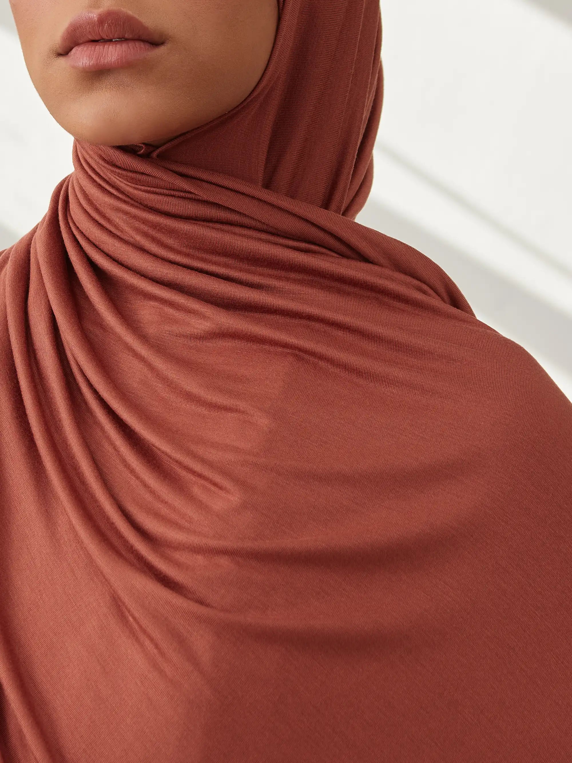 Küçük Premium Jersey Şal - Sekoya Kırmızısı