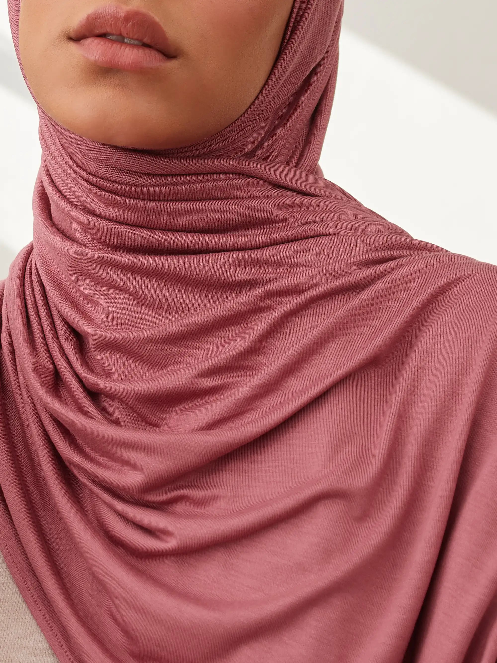 Küçük Premium Jersey Şal - Nar Gülü