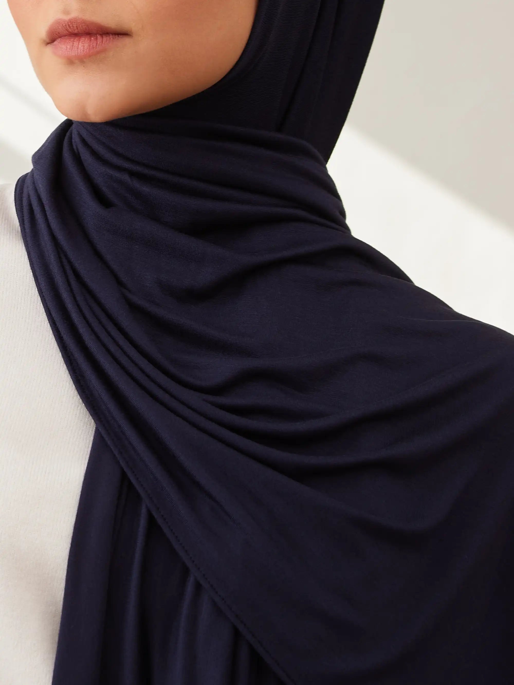 Küçük Premium Jersey Şal - Lacivert