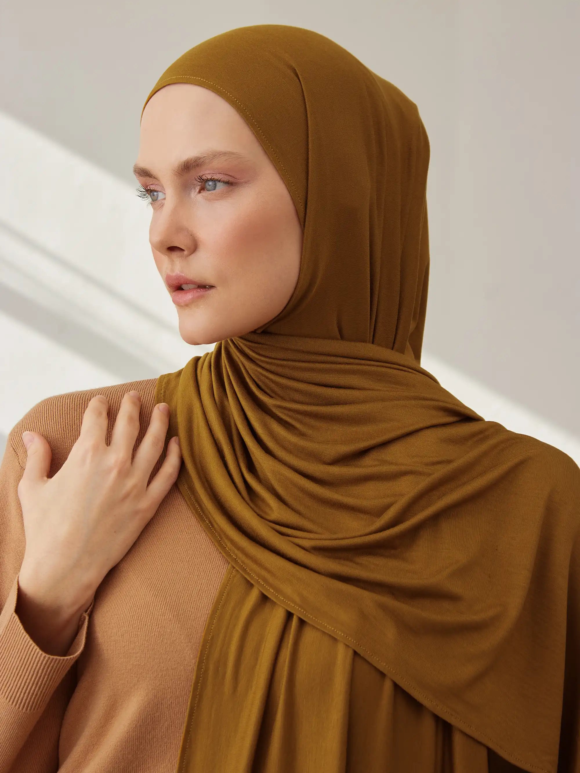 Küçük Premium Jersey Şal - Bronz