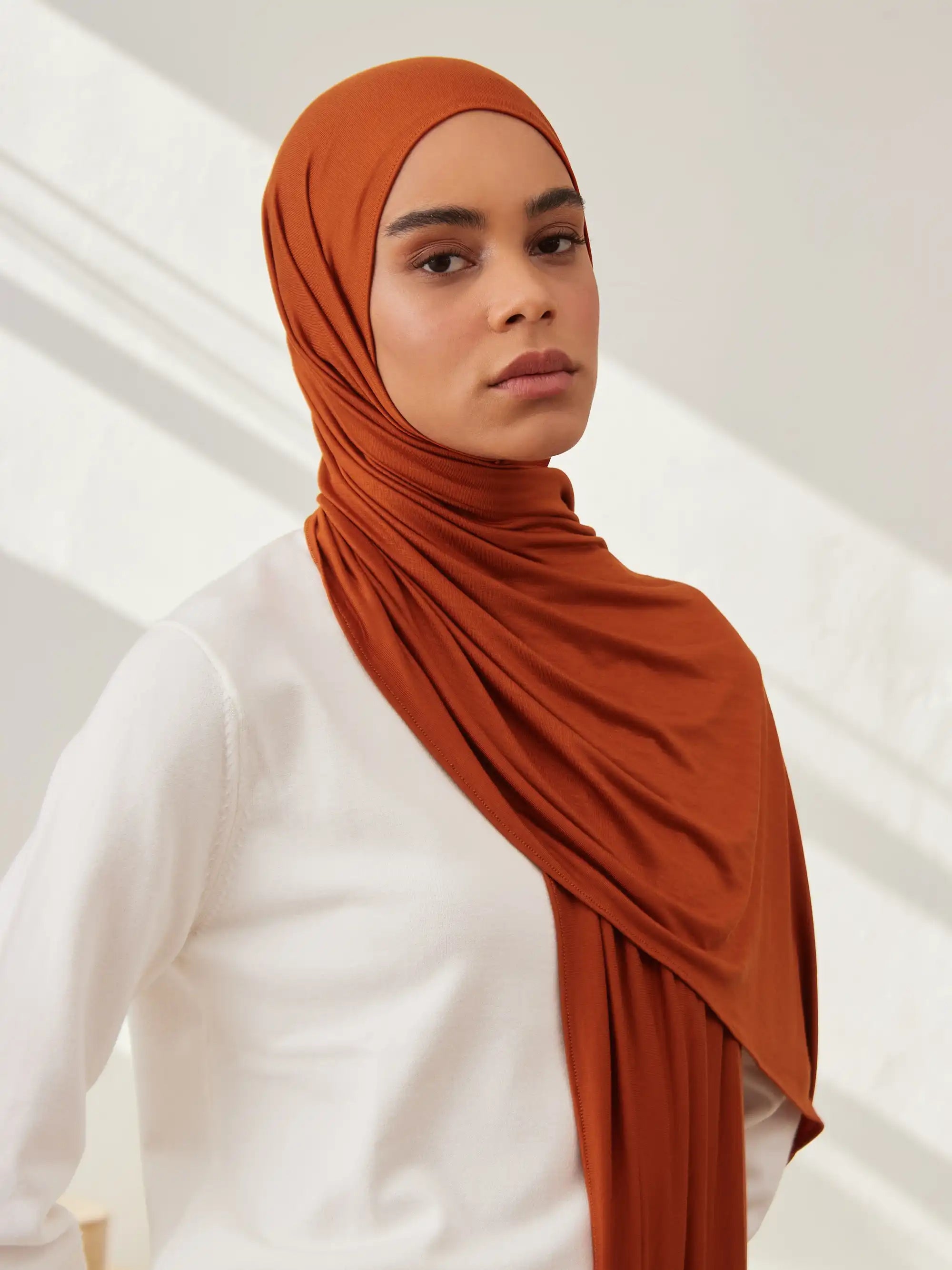 Premium Jersey Şal - Yanık Turuncu