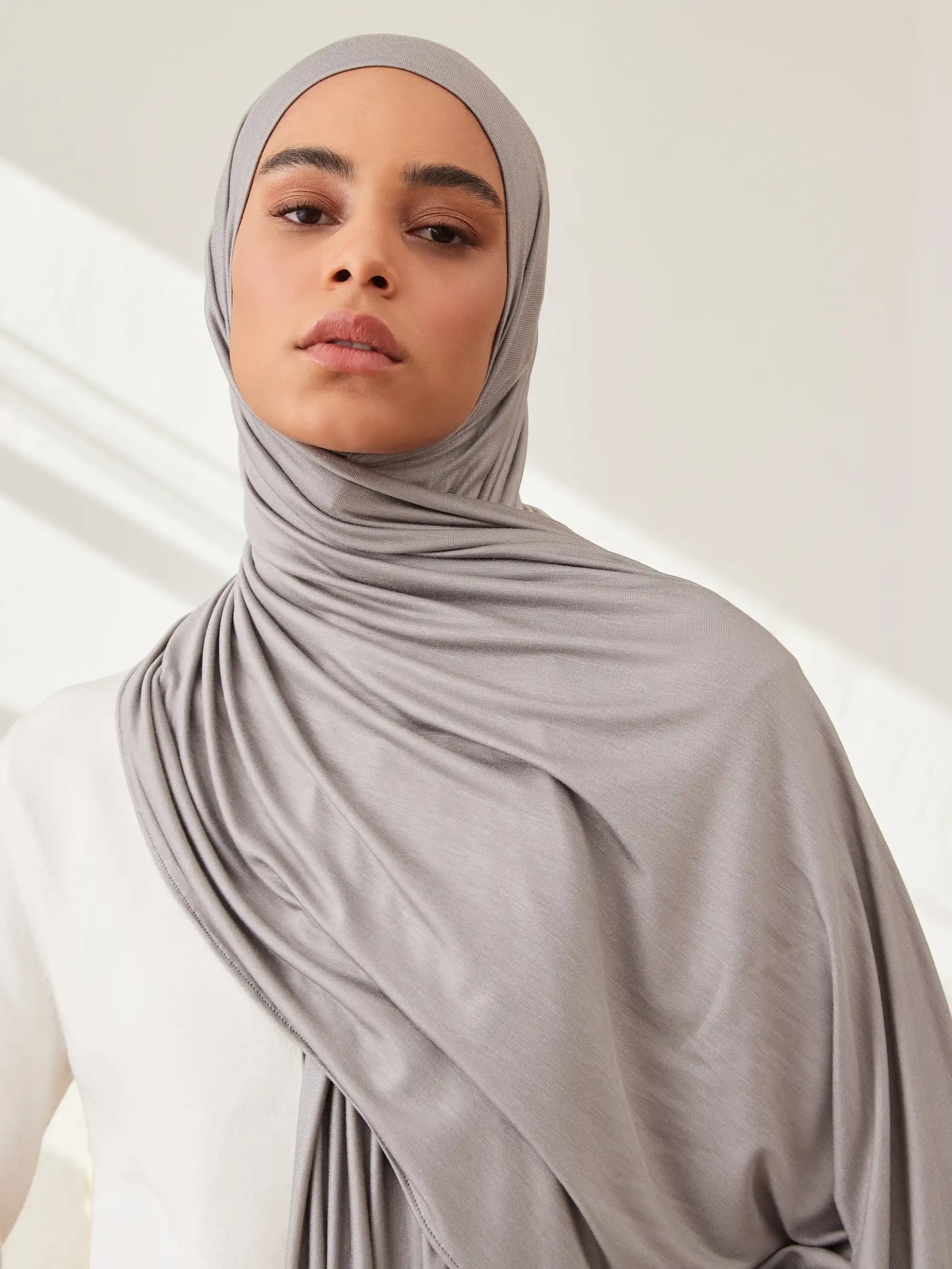 Küçük Premium Jersey Şal - Gümüş