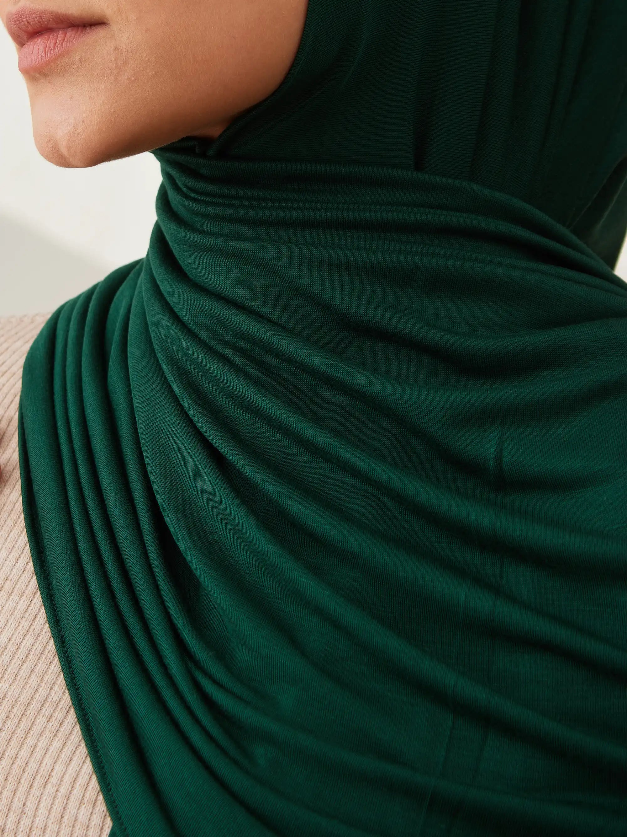Küçük Premium Jersey Şal - Çam Yeşili