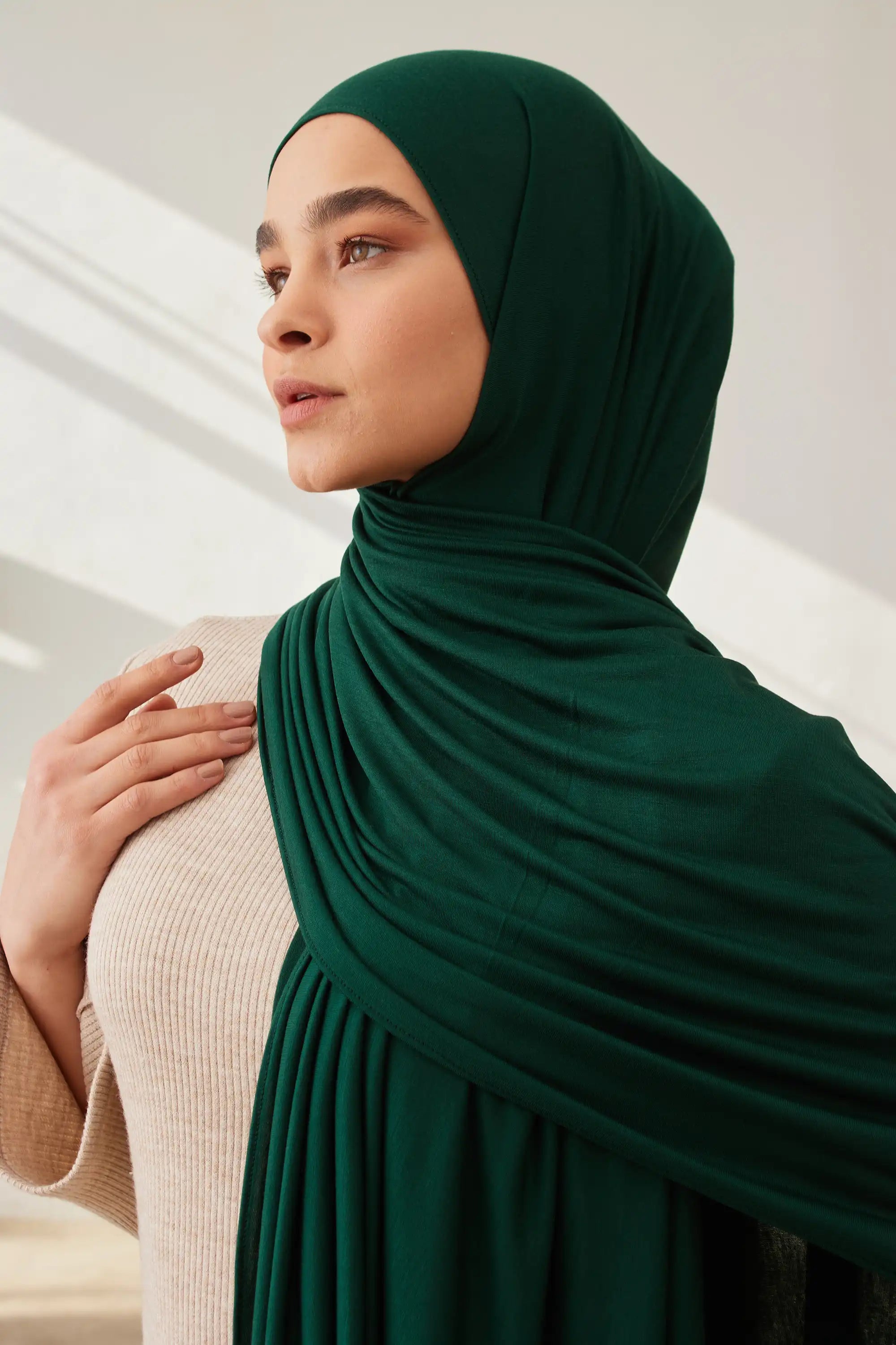 Premium Jersey Şal - Çam Yeşili
