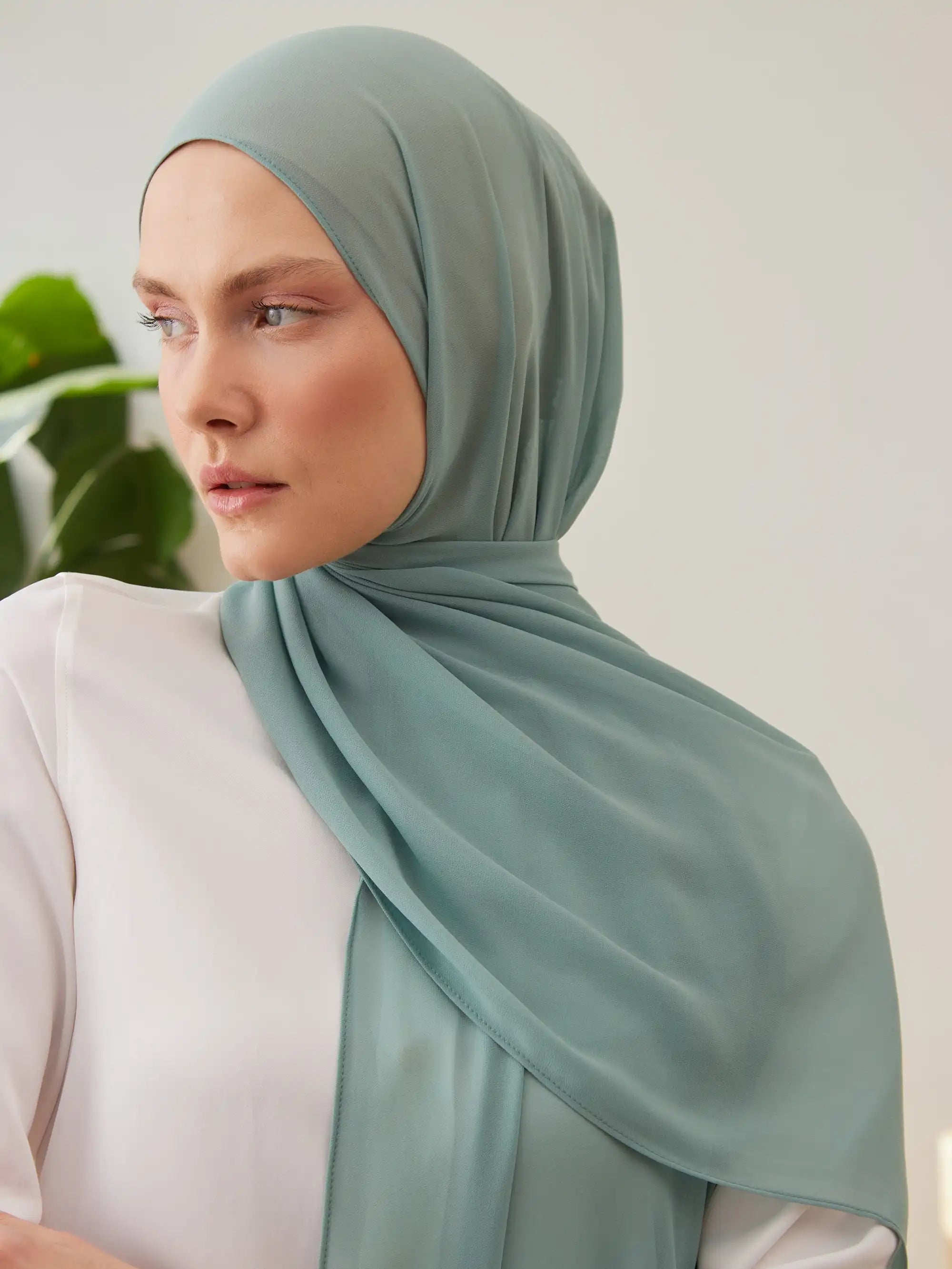 Luxury Şifon Şal - Mint