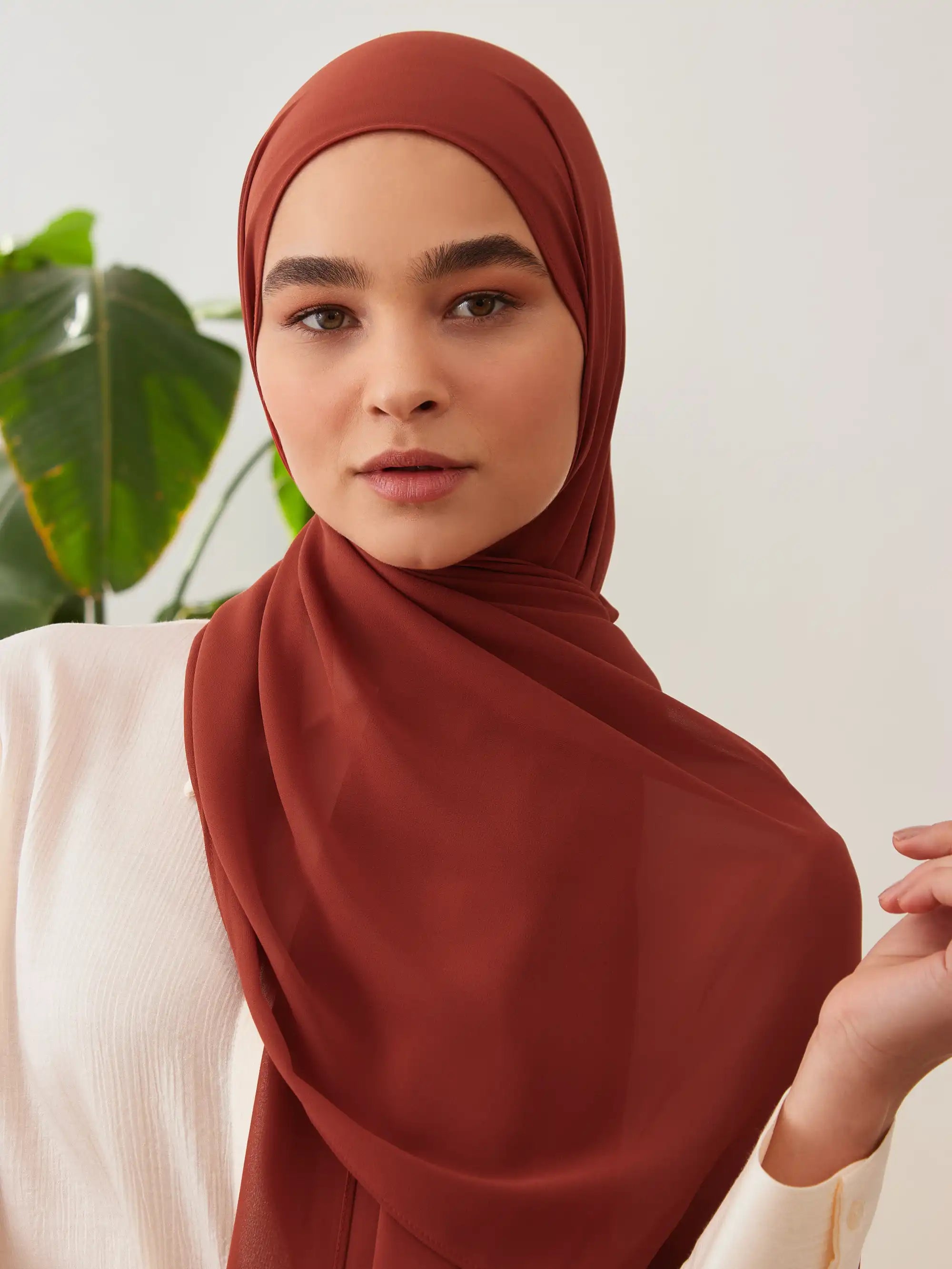 Luxury Şifon Şal - Pas Turuncu
