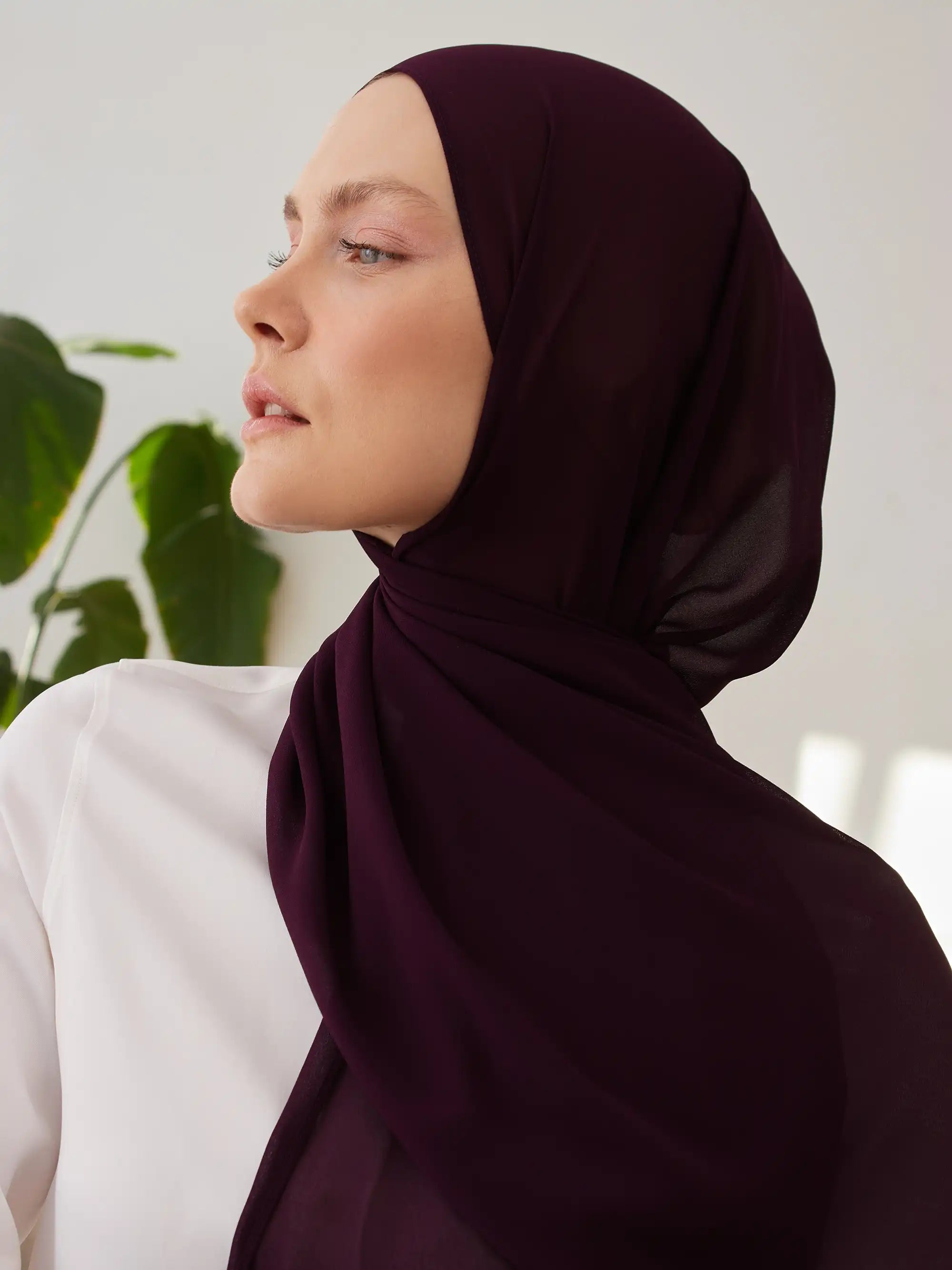 Luxury Şifon Şal - Kış Çiçeği
