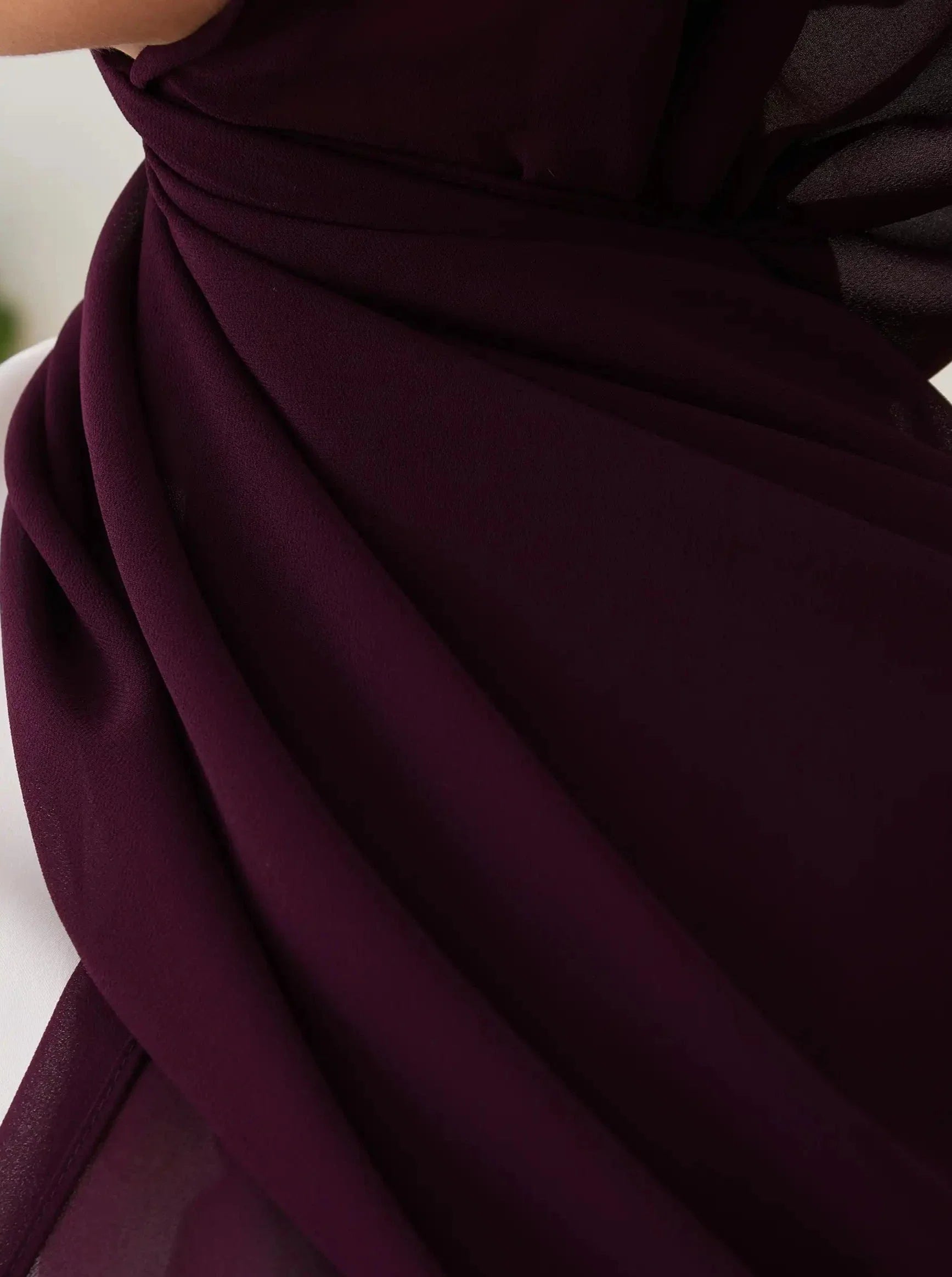 Küçük Luxury Şifon Şal - Kış Çiçeği