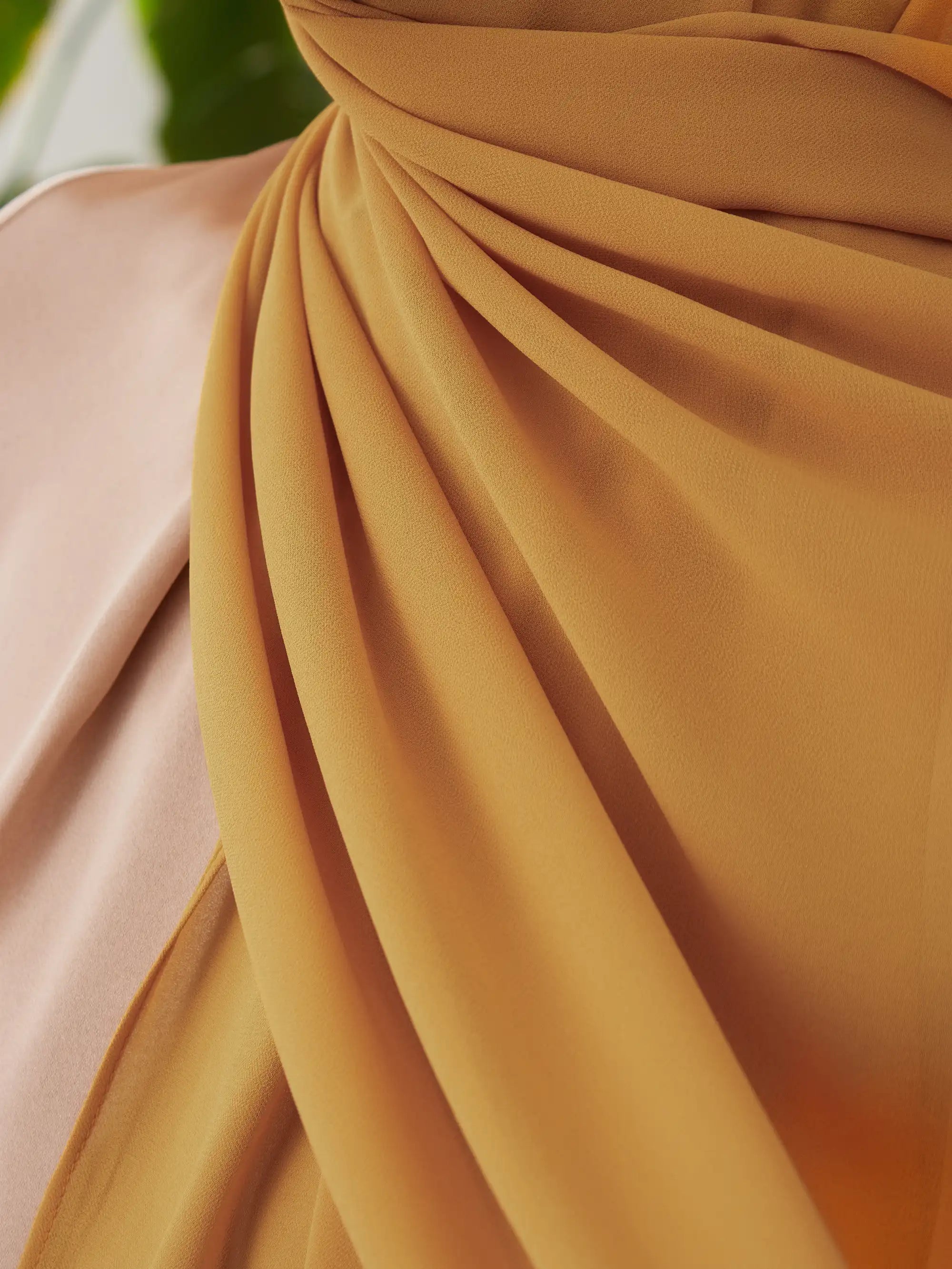 Küçük Luxury Şifon Şal - Hardal