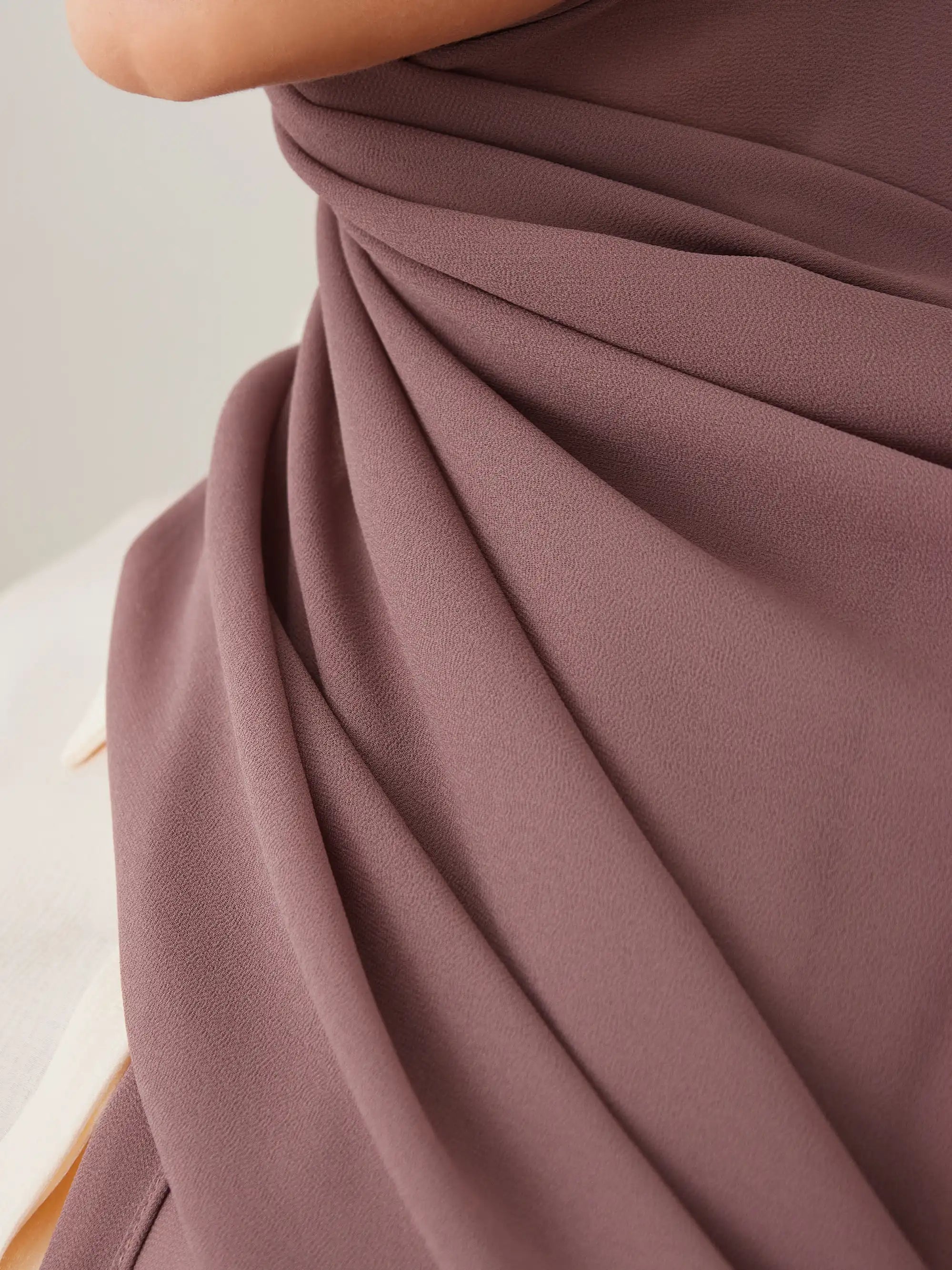 Deluxe Şifon Şal - Gül Kahve