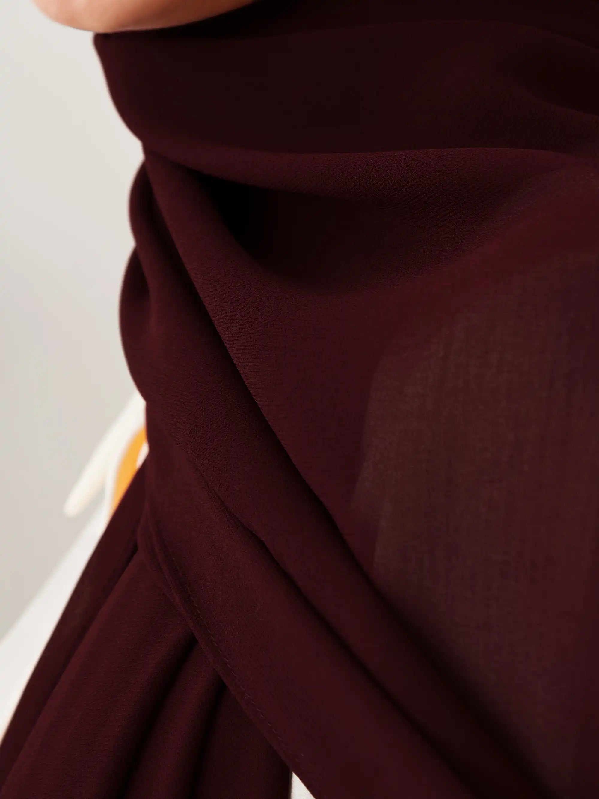 Deluxe Şifon Şal - Koyu Bordo