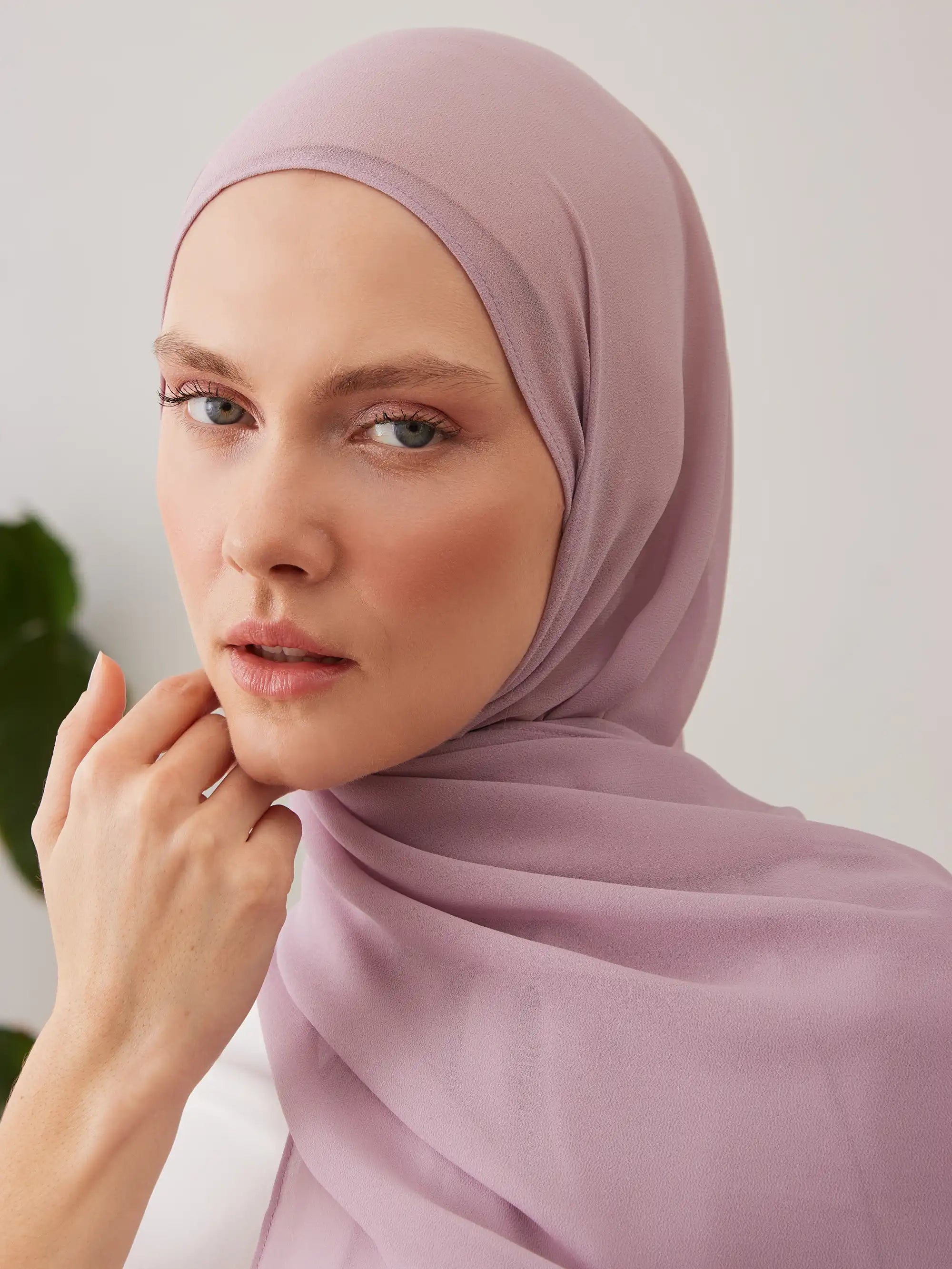 Deluxe Şifon Şal - Sepya Gülü