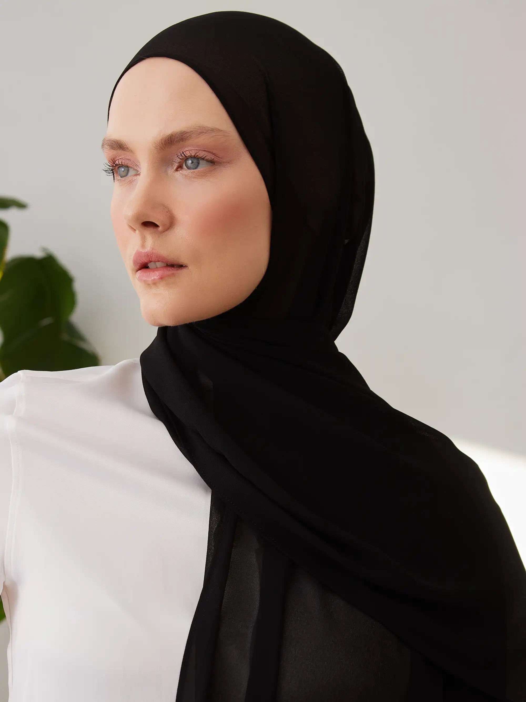 Deluxe Şifon Şal - Siyah