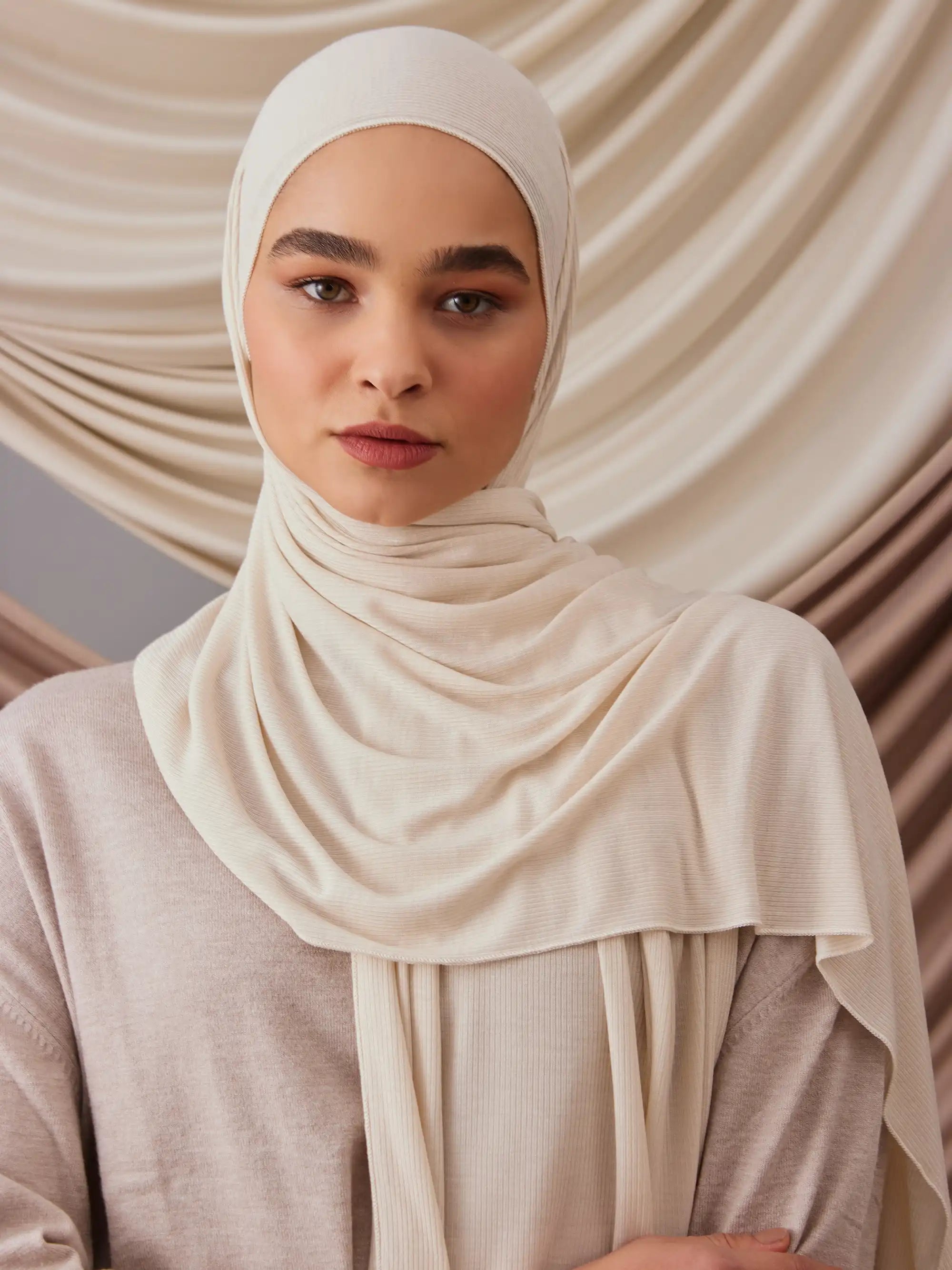 Küçük Bambu Fitili Şal - Kırık Beyaz